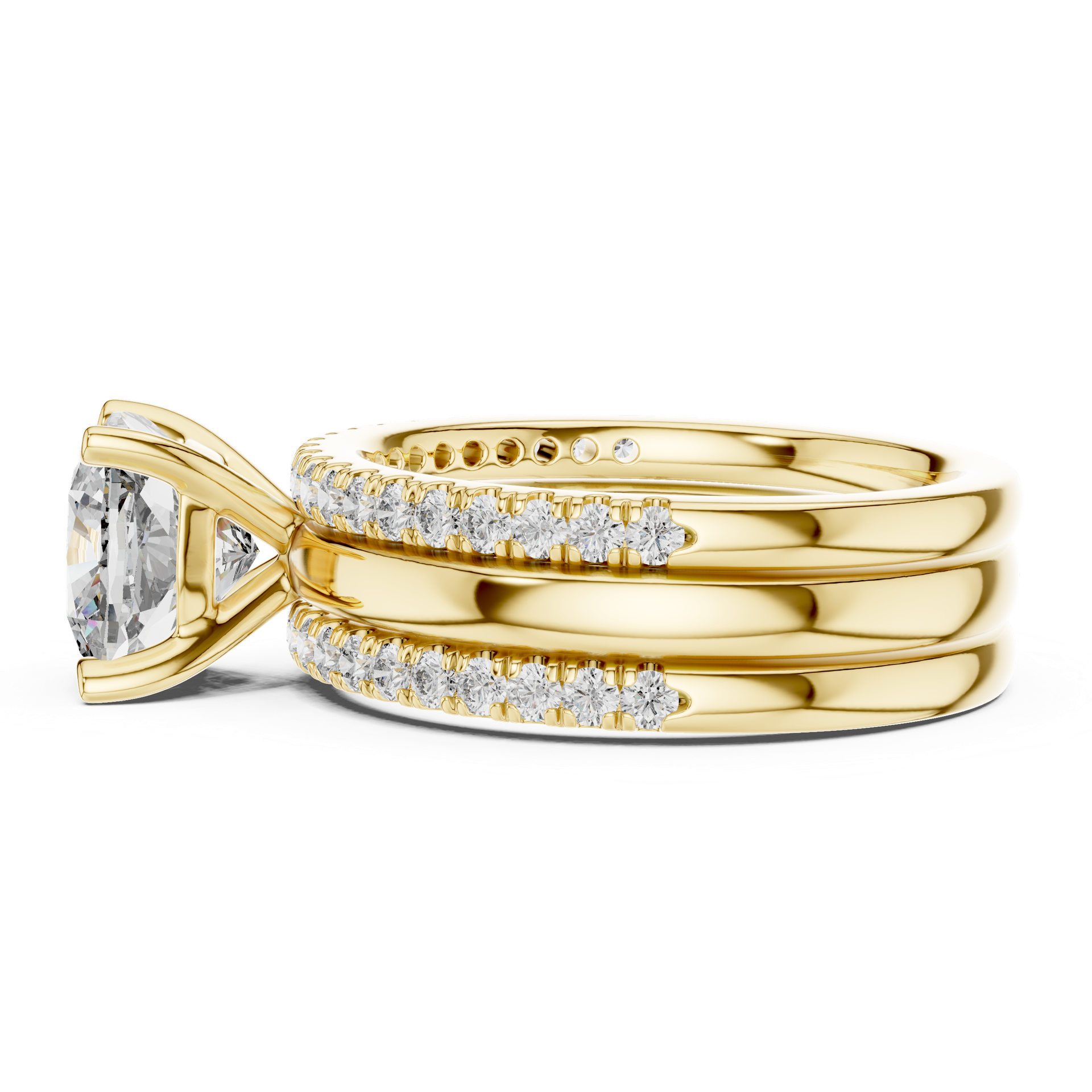 Cushion Cut Diamond Engagement Ring with 3 CT Center | Gold, Silver & Platinum view 3