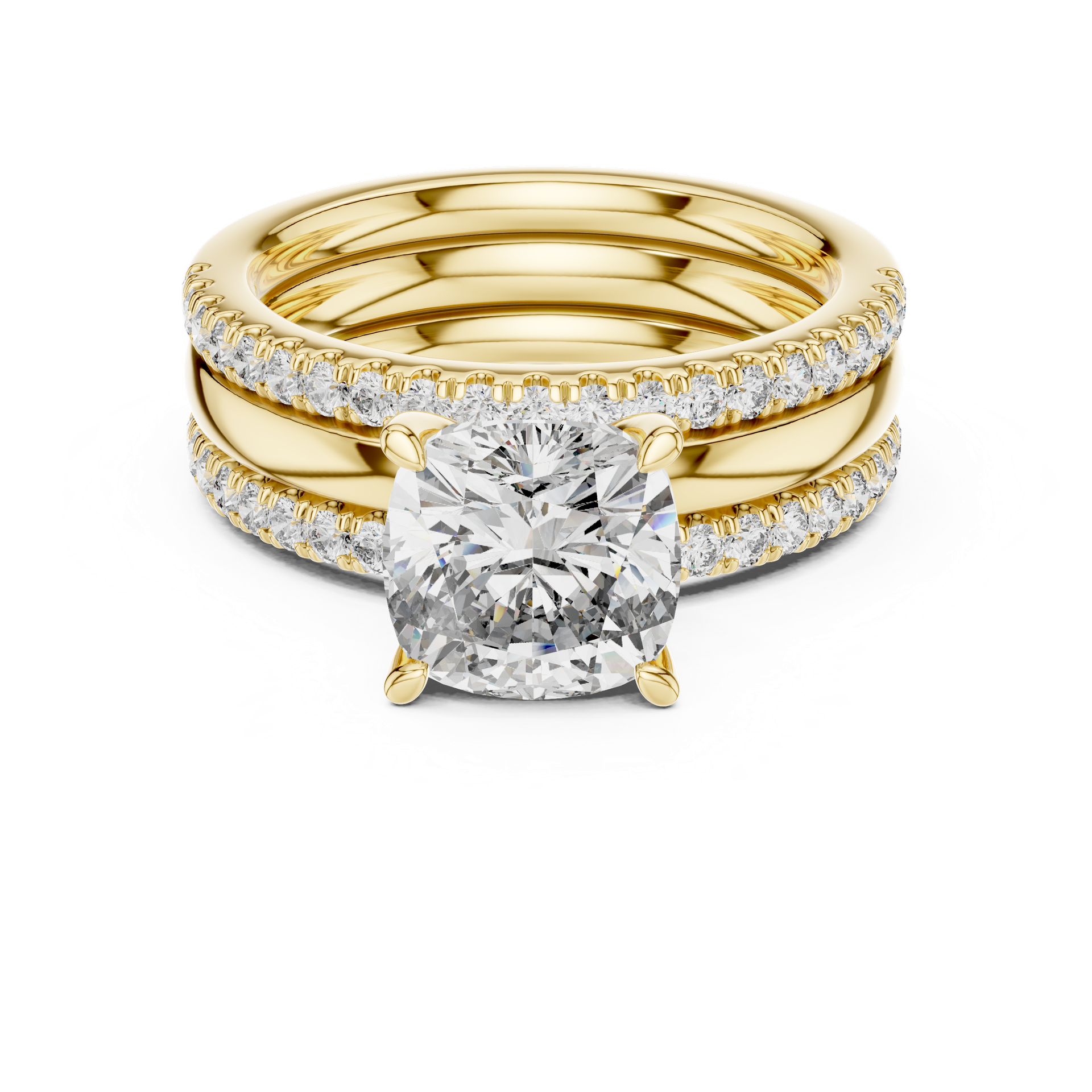 Cushion Cut Diamond Engagement Ring with 3 CT Center | Gold, Silver & Platinum view 4