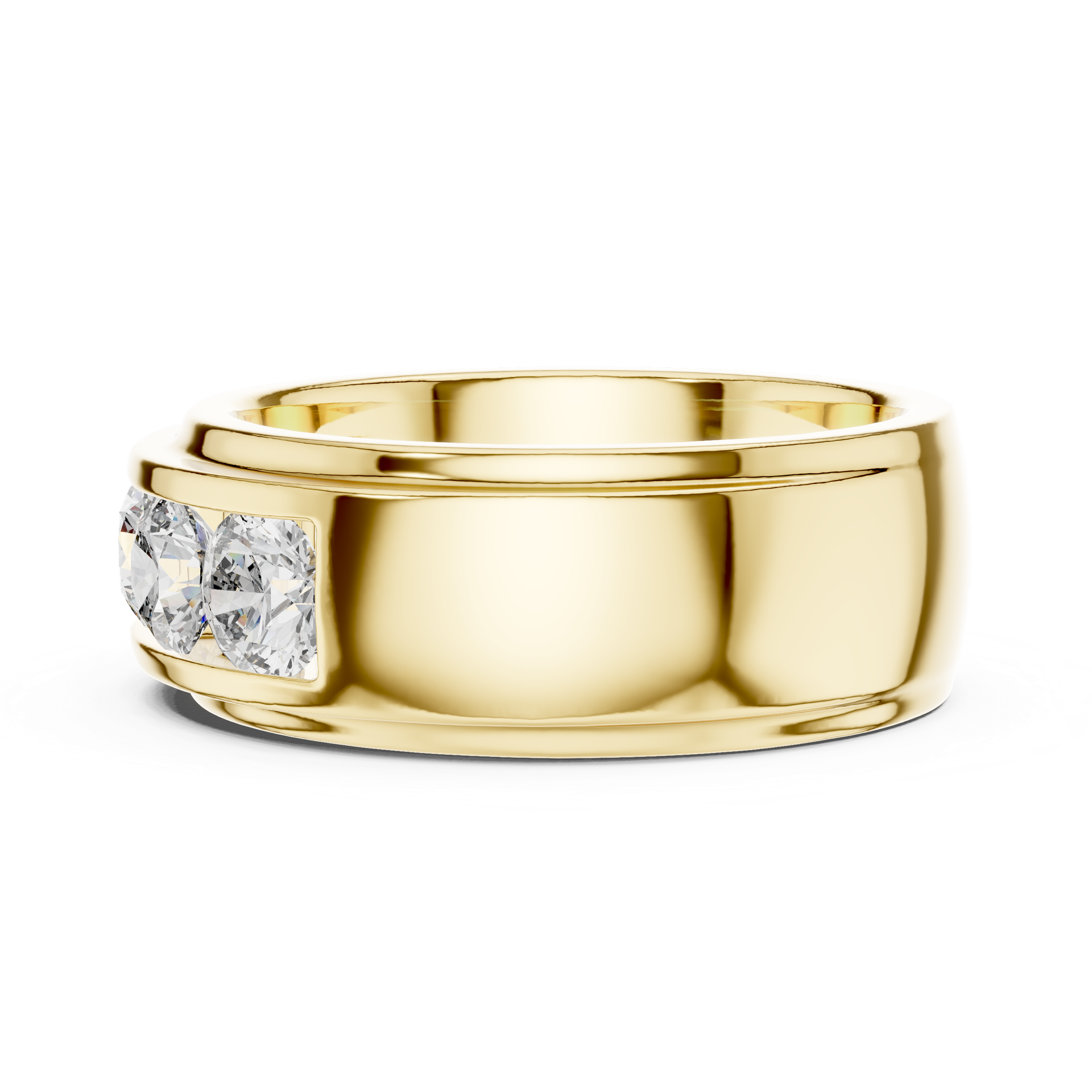 Round Cut Diamond Wedding Band in Gold, Silver & Platinum view 2