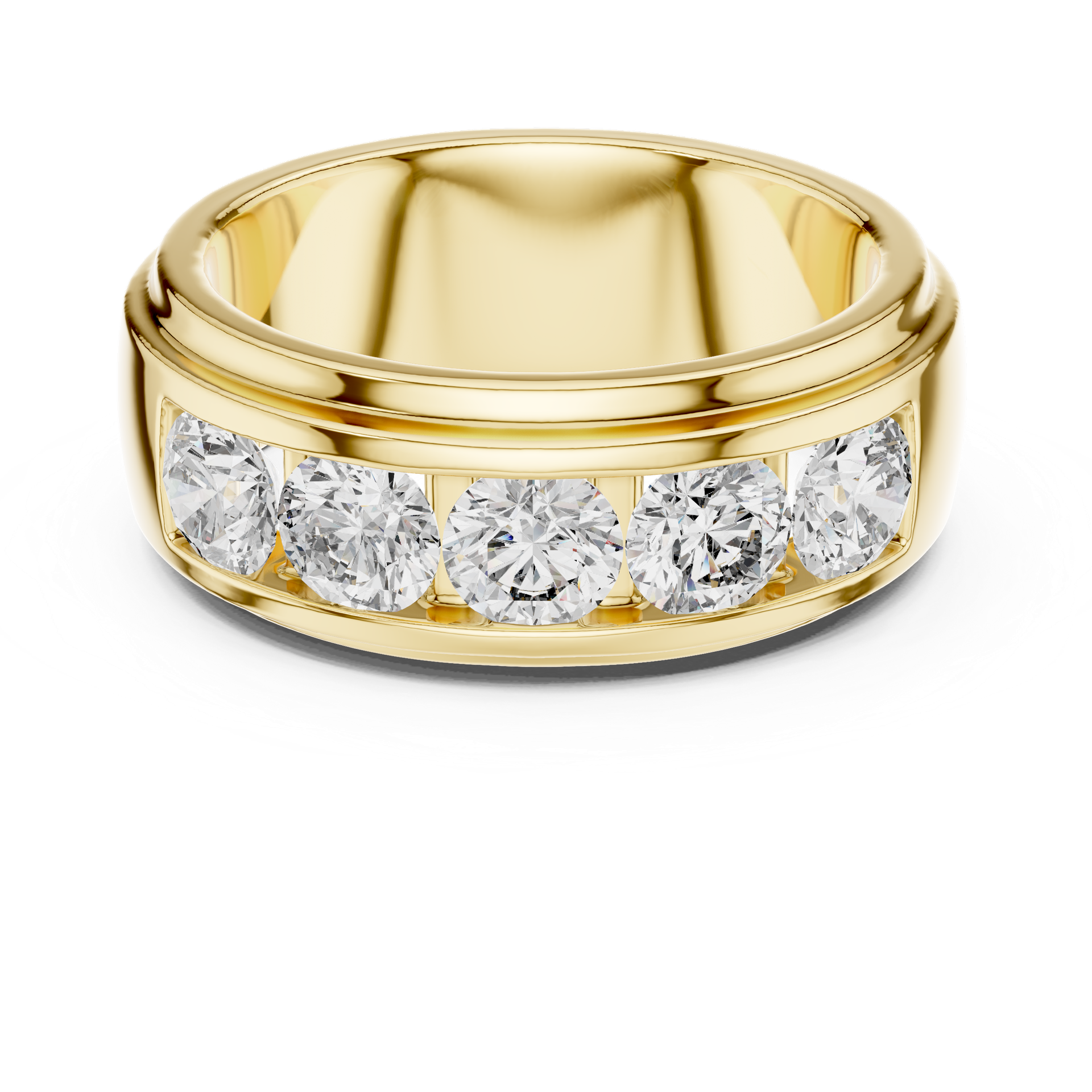 Round Cut Diamond Wedding Band in Gold, Silver & Platinum view 4