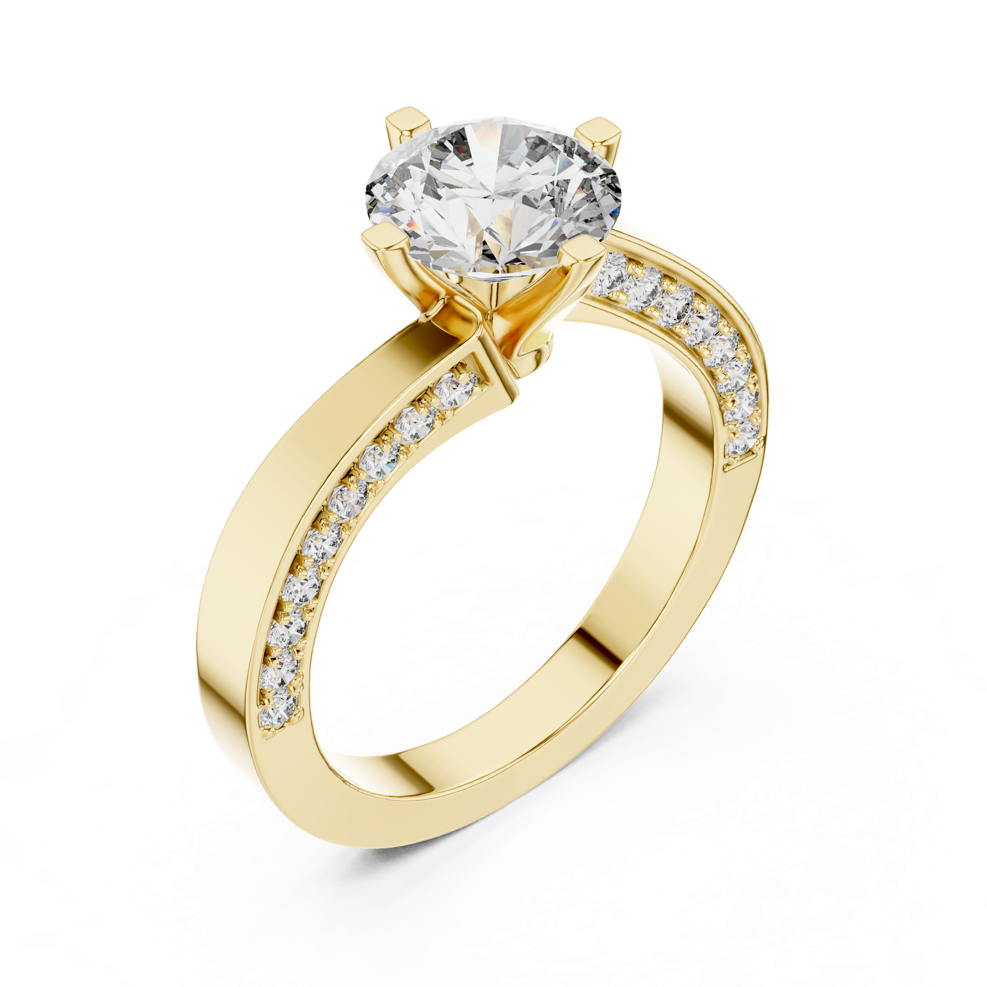Round Cut Diamond Solitaire Engagement Ring with 1.50 CT Center Diamond view 2