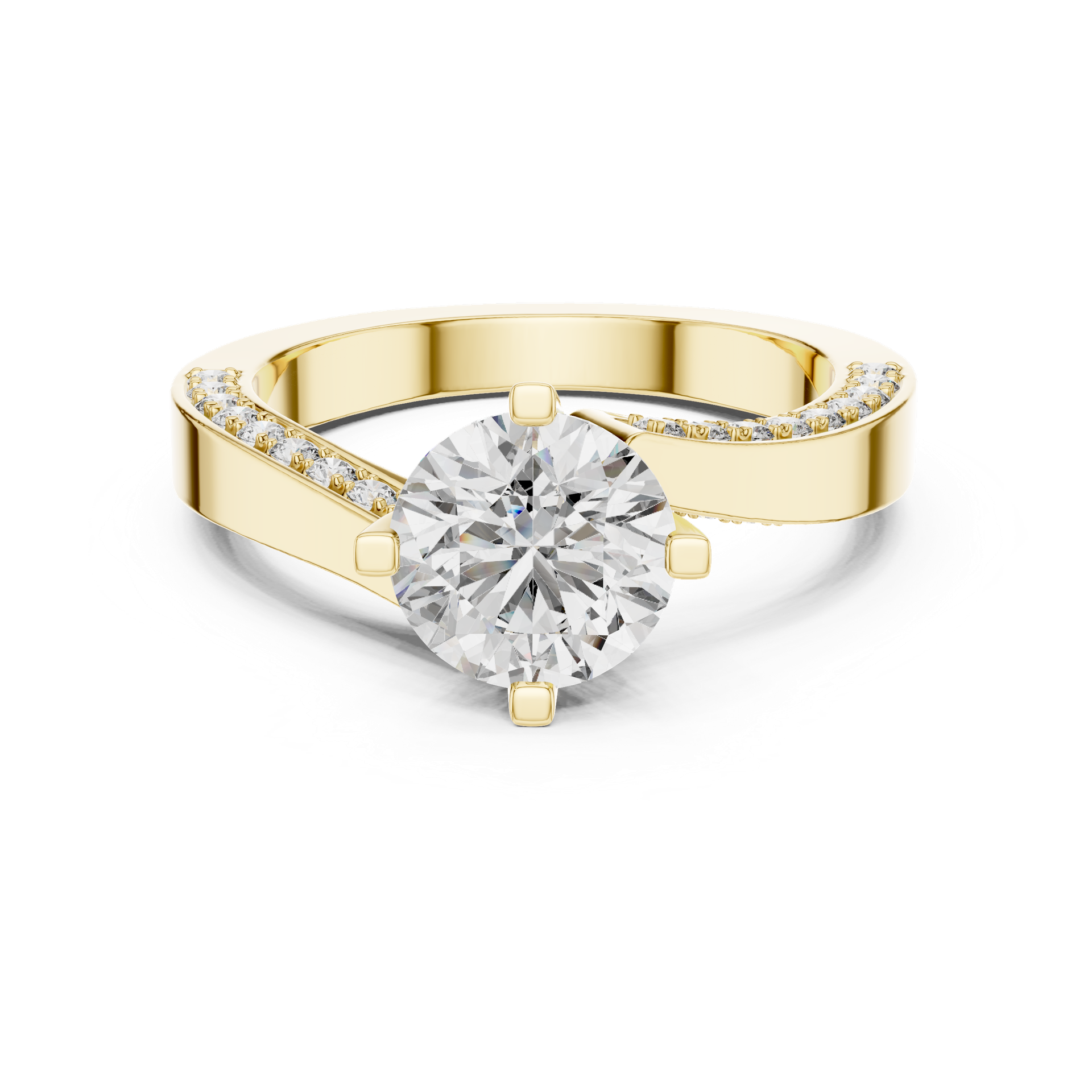 Round Cut Diamond Solitaire Engagement Ring with 1.50 CT Center Diamond view 4