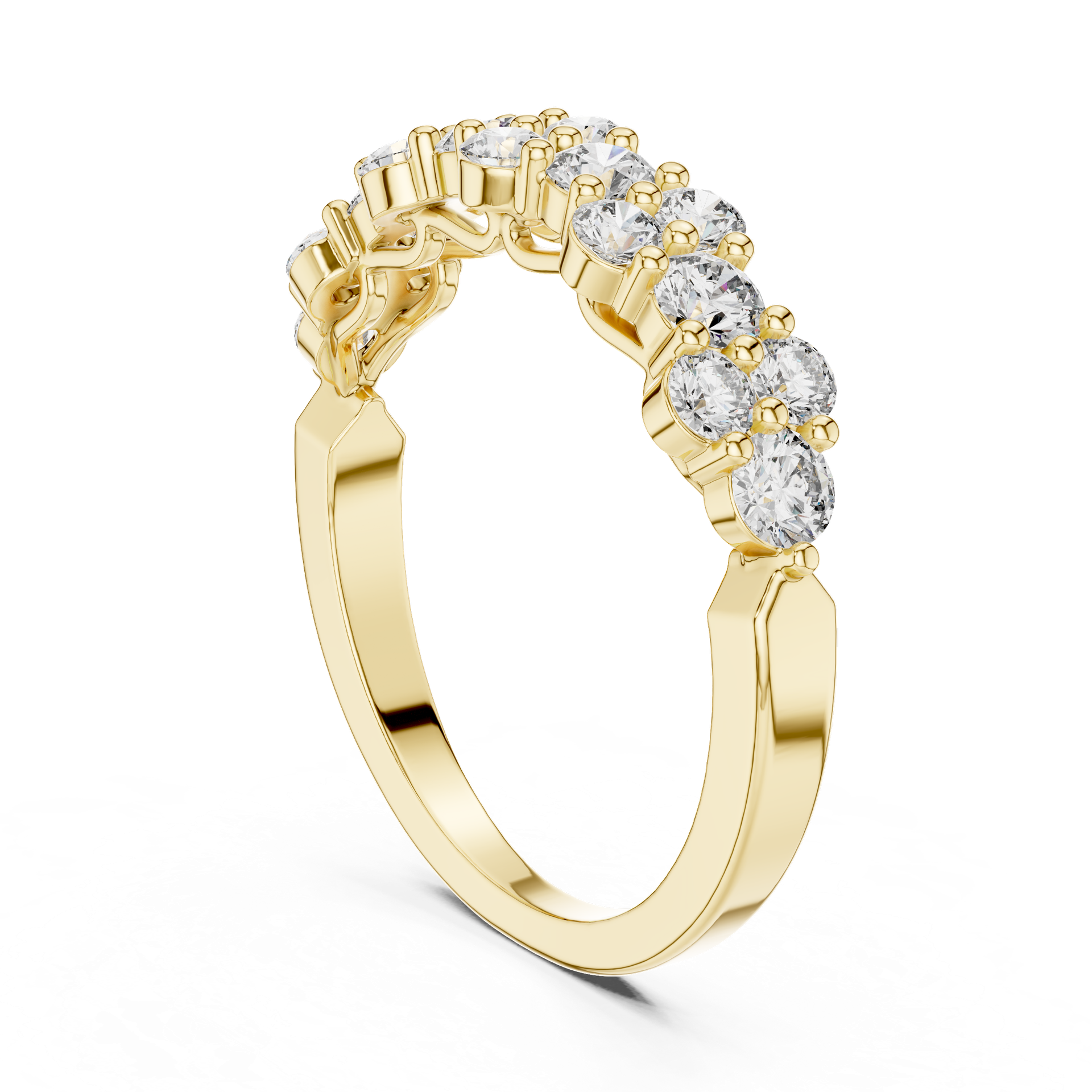 Half‑Eternity Ring – Premium Gold, Silver & Platinum Band