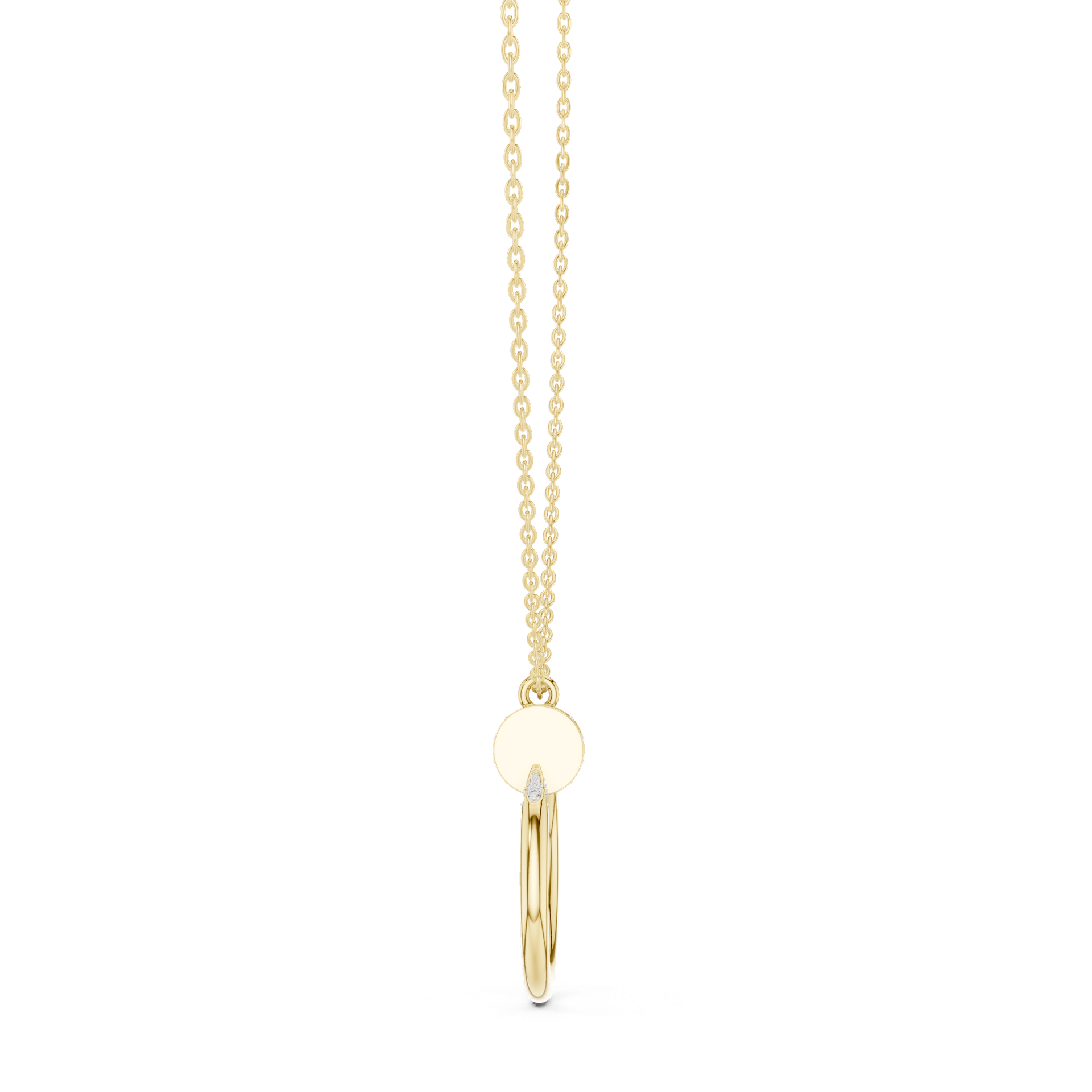 Round‑Cut Diamond Nail Pendant | 26.20 mm Gold Diamond Curve Necklace | Modern Luxury Jewelry | THE DIAMOWN view 3