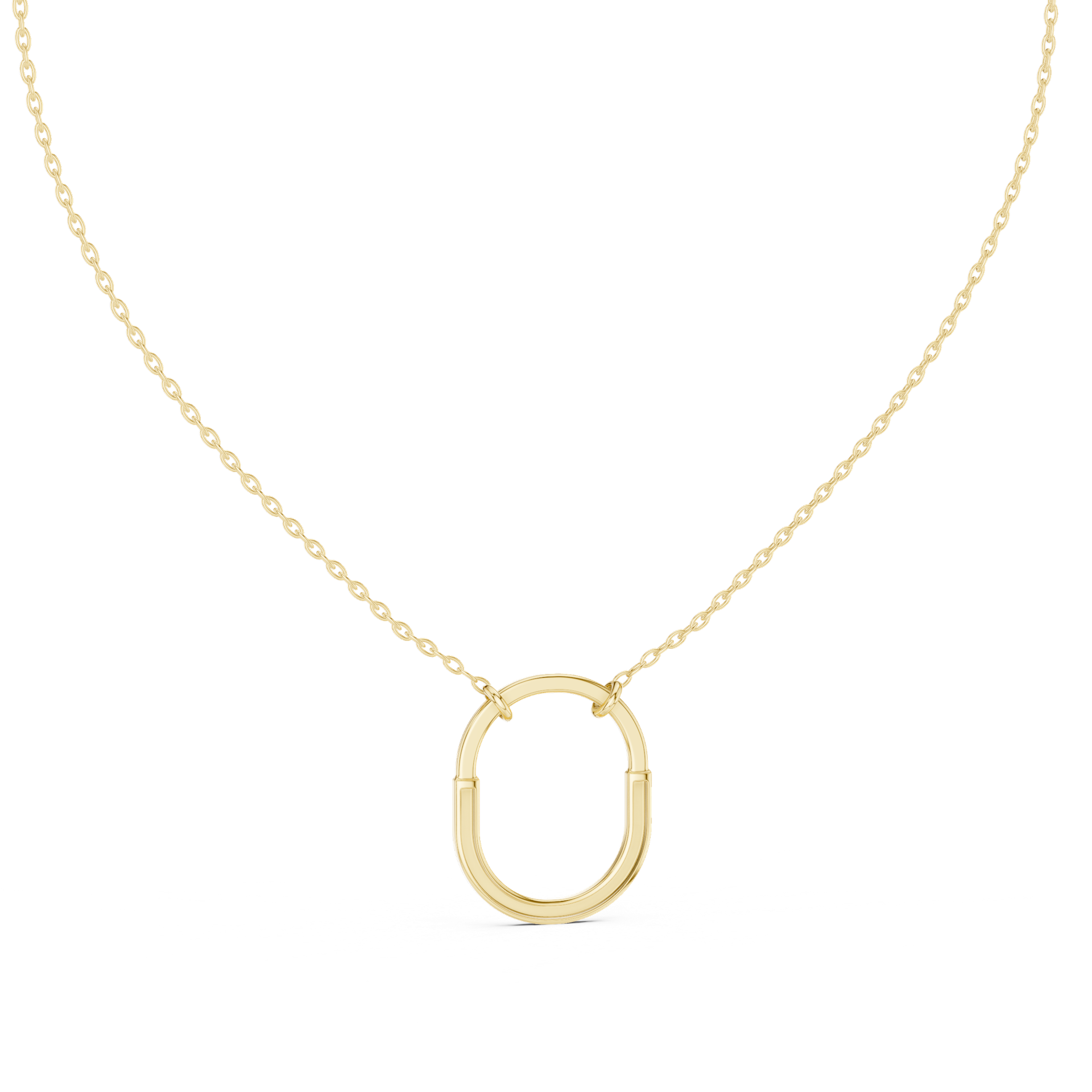 Round‑Cut Diamond Oval Pendant | 21.70 mm Gold Half‑Pavé Necklace | Modern Luxury Jewelry | THE DIAMOWN view 4