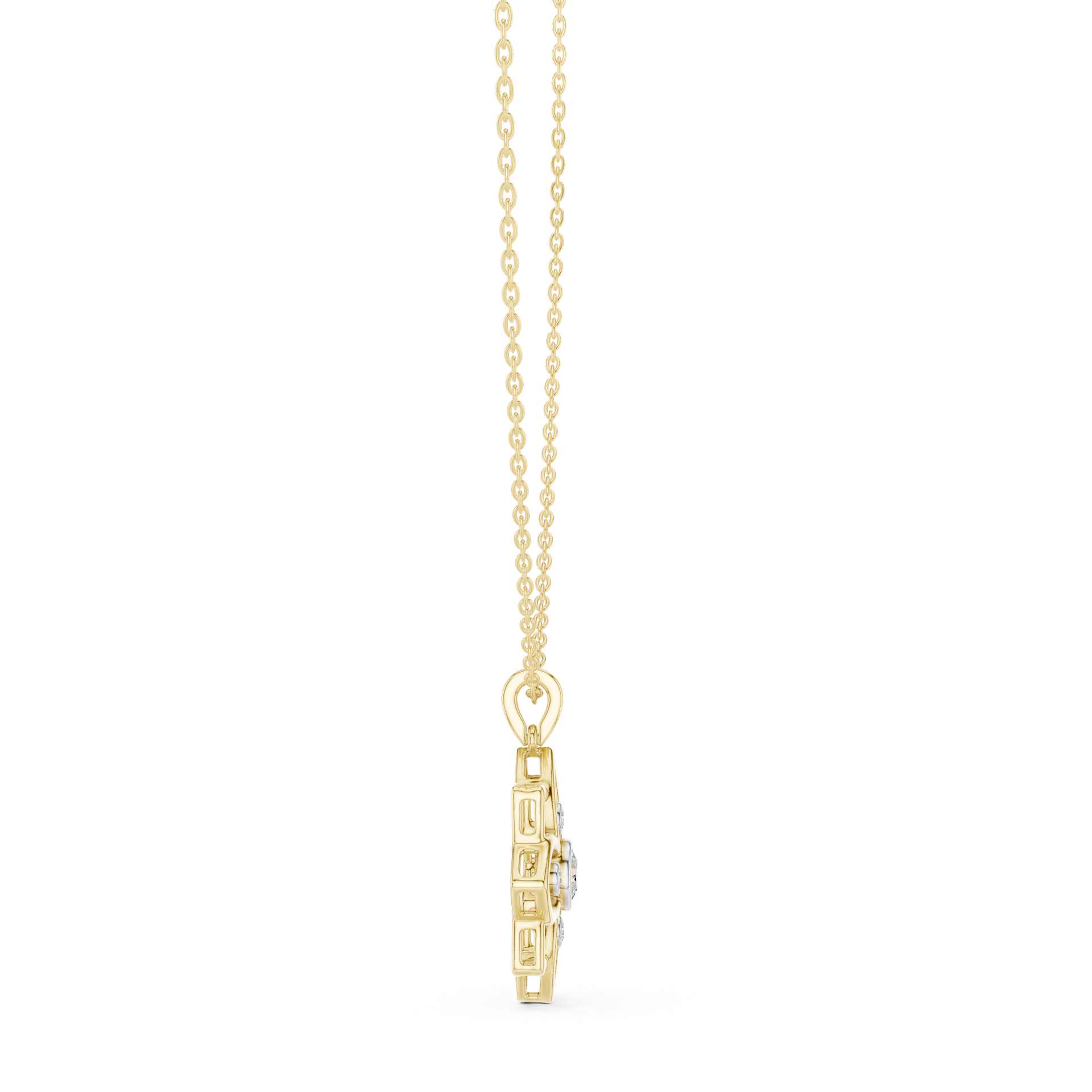 Round‑Cut Diamond Floral Pendant | 26.72 mm Gold Flower Necklace | Fine Luxury Jewelry | THE DIAMOWN view 4