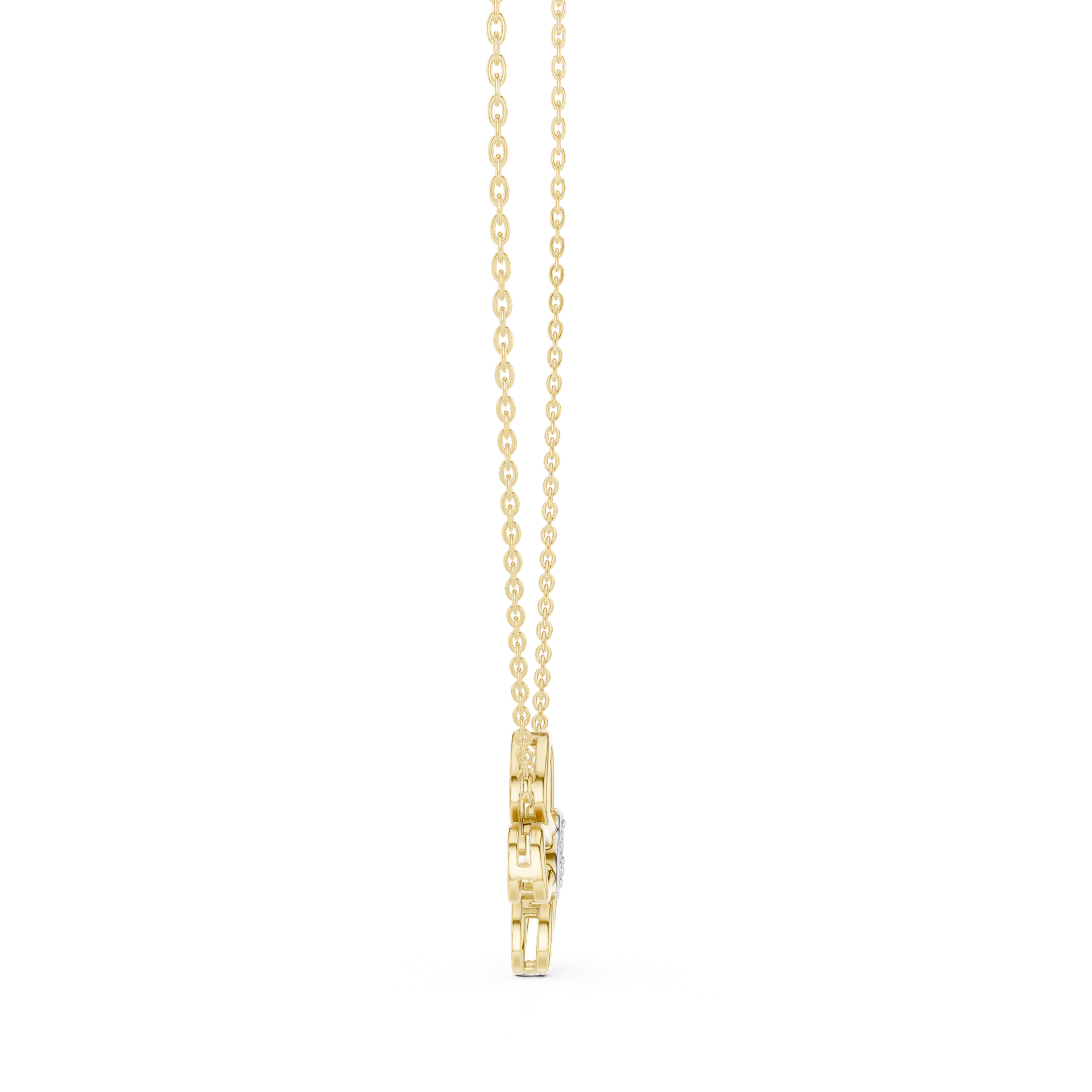 Round‑Cut Diamond Floral Pendant | 18.11 mm Gold Four‑Petal Necklace (Pendant Only) | Fine Luxury Jewelry | THE DIAMOWN view 2