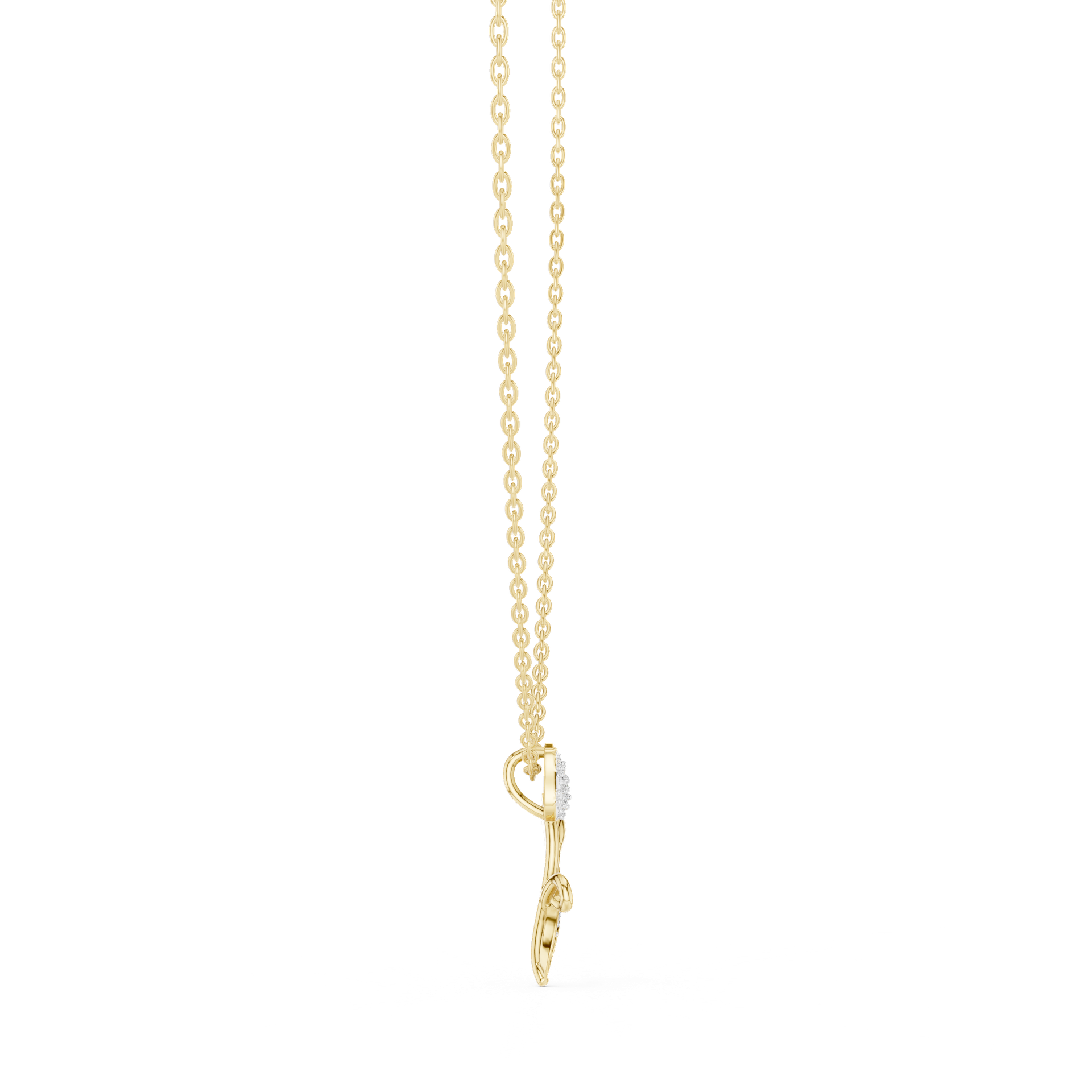 Round‑Cut Diamond Tulip Pendant | 18.26 mm Gold Floral Necklace (Pendant Only) | Fine Luxury Jewelry | THE DIAMOWN view 3