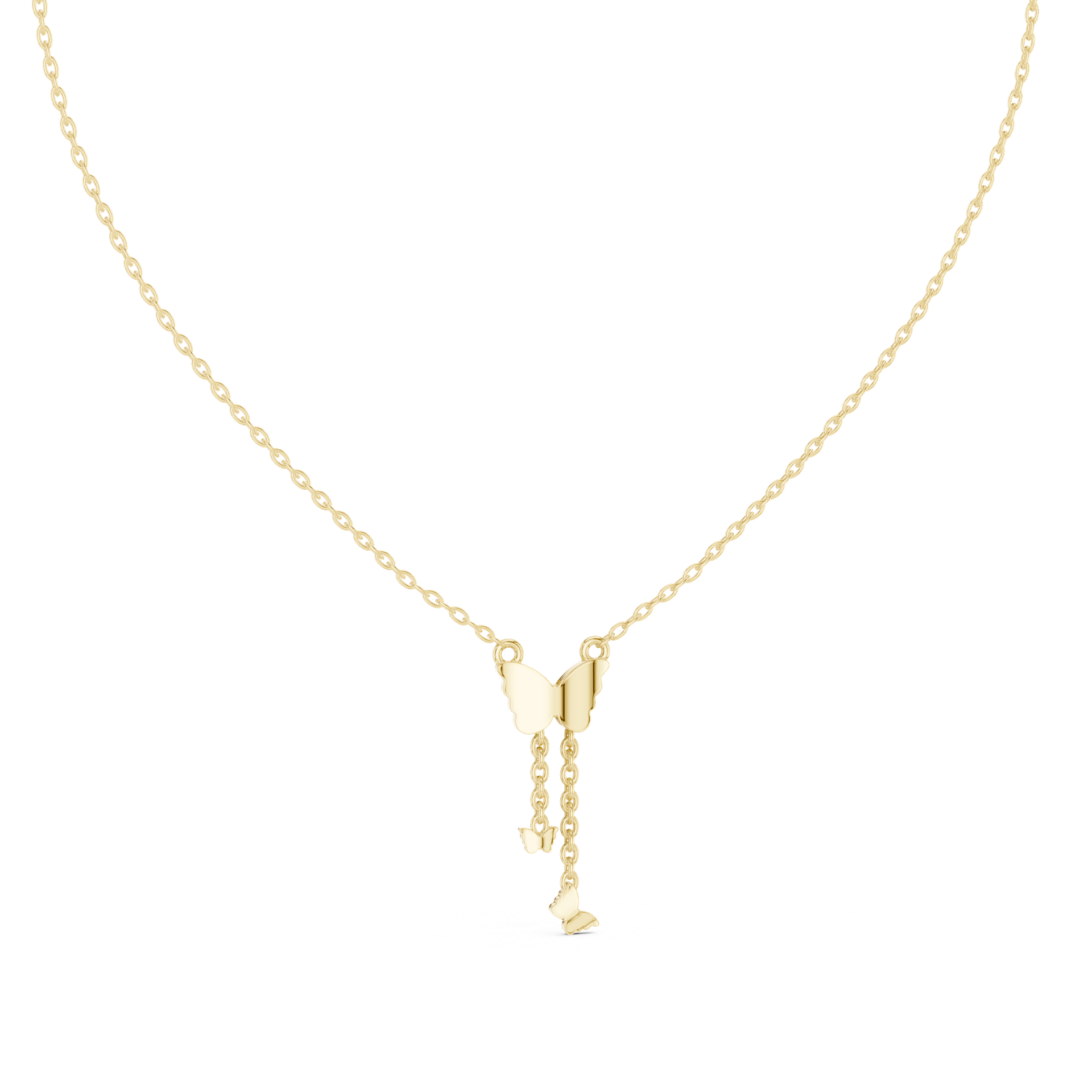 Natural Diamond Butterfly Pendant | 25.79 mm Gold Triple‑Drop Necklace (Pendant Only) | Fine Luxury Jewelry | THE DIAMOWN view 4