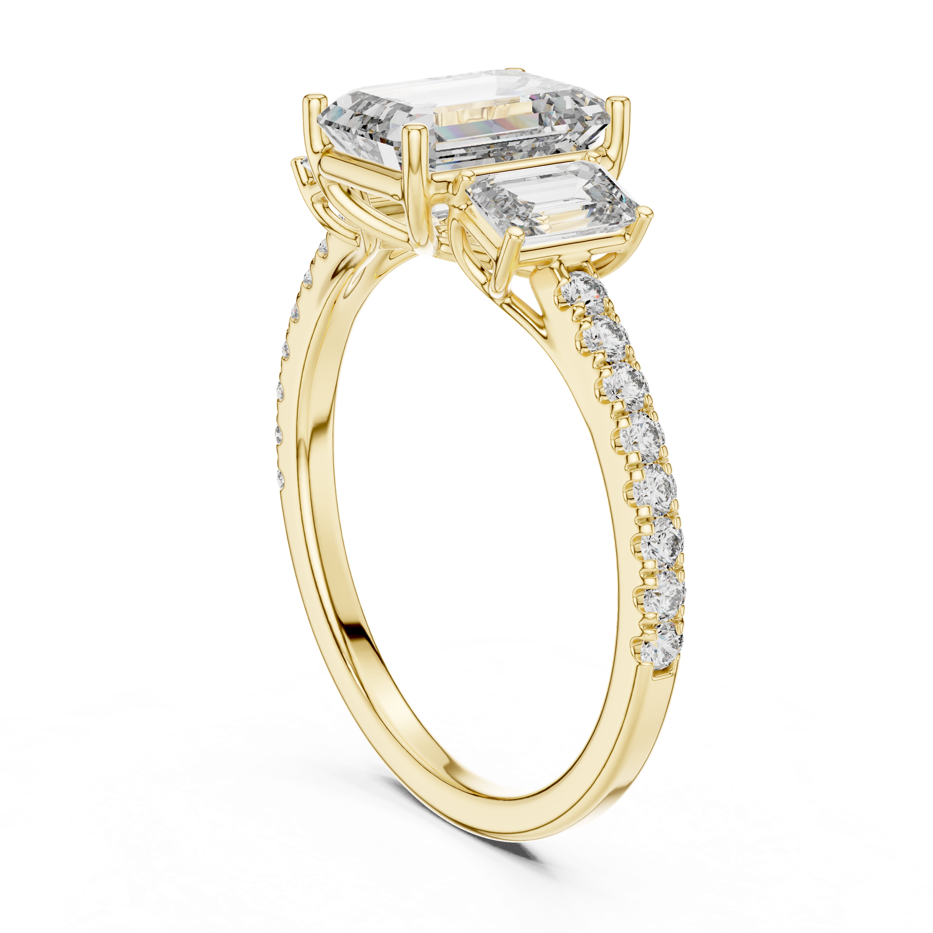 Emerald Cut Diamond Engagement Ring | 1.75 CT Center Diamond | Gold, Platinum & Silver | Fine Jewelry | THE DIAMOWN