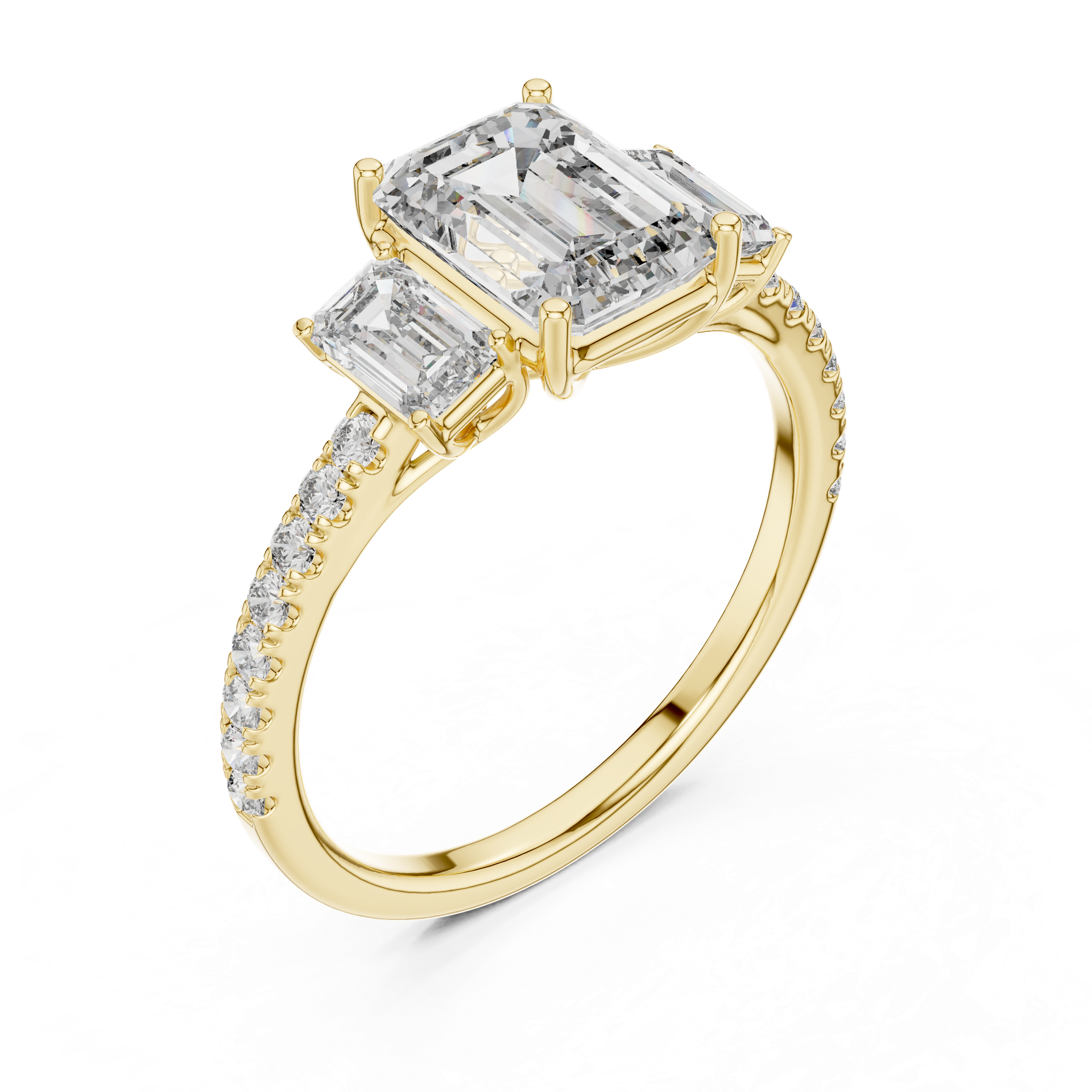 Emerald Cut Diamond Engagement Ring | 1.75 CT Center Diamond | Gold, Platinum & Silver | Fine Jewelry | THE DIAMOWN view 2