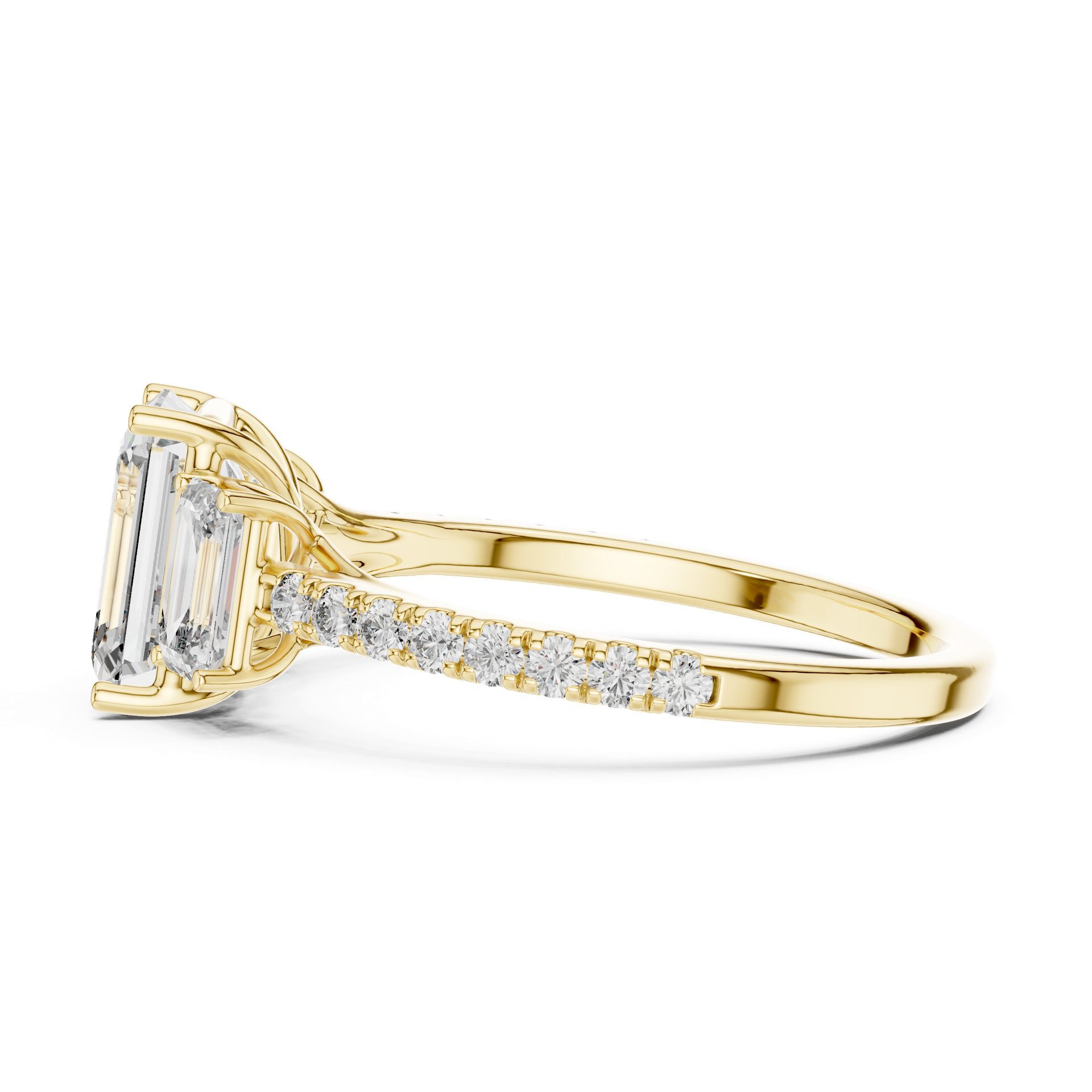 Emerald Cut Diamond Engagement Ring | 1.75 CT Center Diamond | Gold, Platinum & Silver | Fine Jewelry | THE DIAMOWN view 3