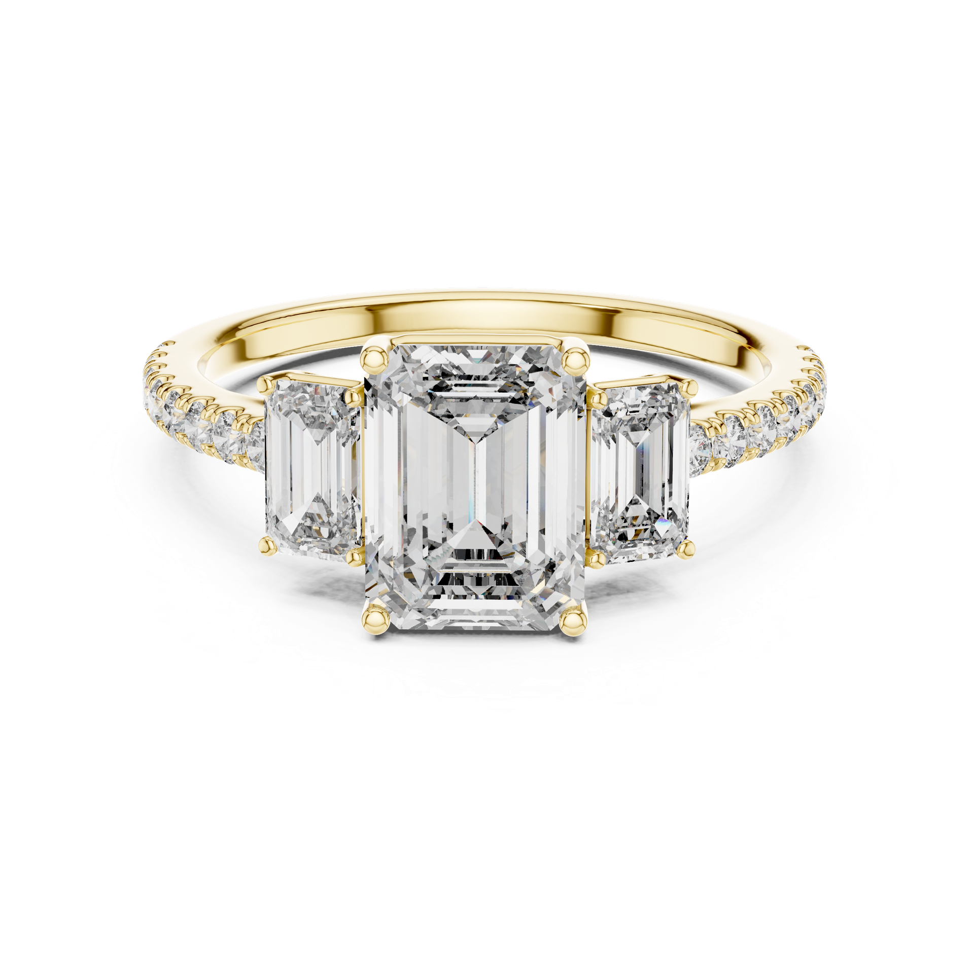 Emerald Cut Diamond Engagement Ring | 1.75 CT Center Diamond | Gold, Platinum & Silver | Fine Jewelry | THE DIAMOWN view 4