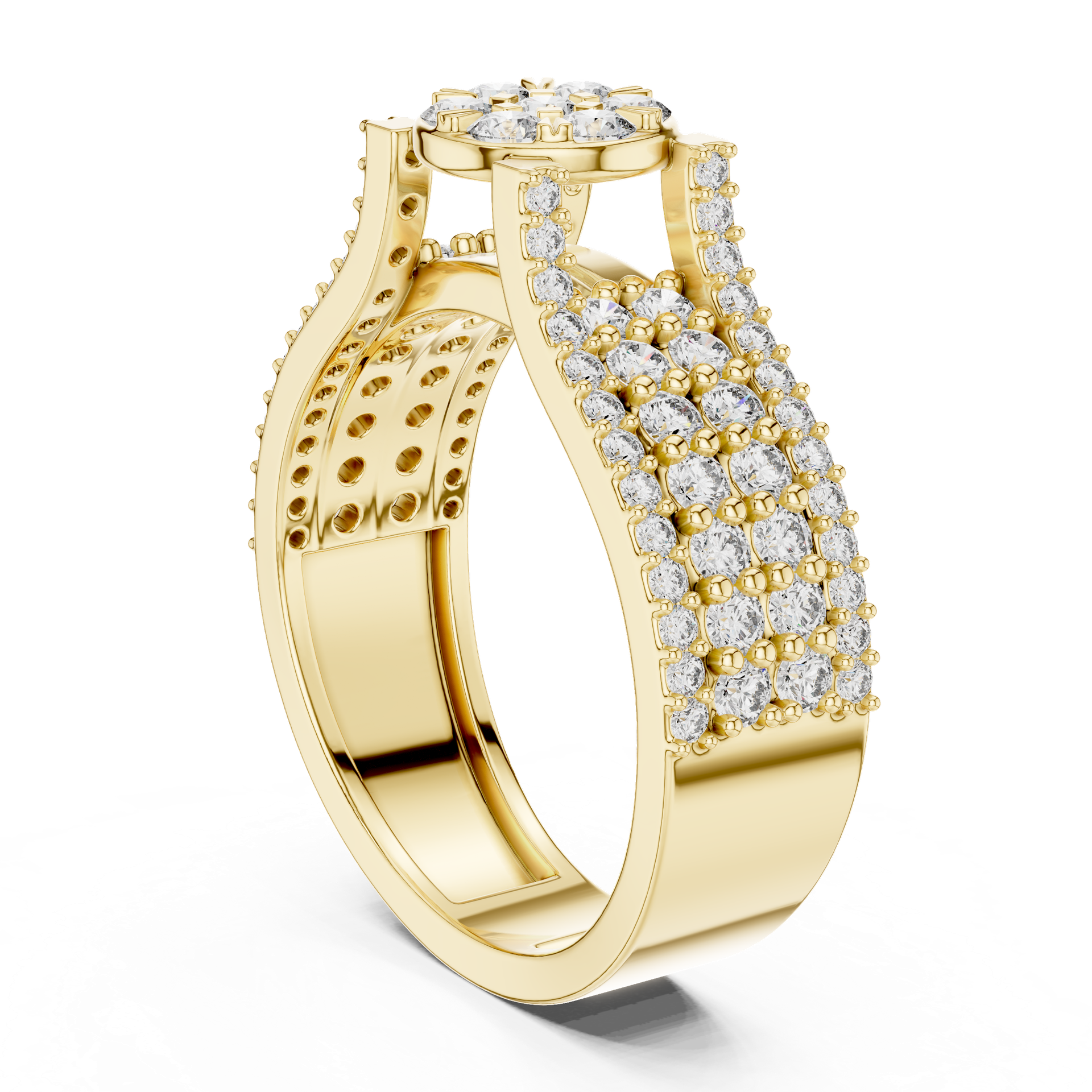 Diamond Floral Cluster Ring | Multi-Stone Diamond Statement Ring | Gold, Platinum & Silver | Fine Jewelry | THE DIAMOWN