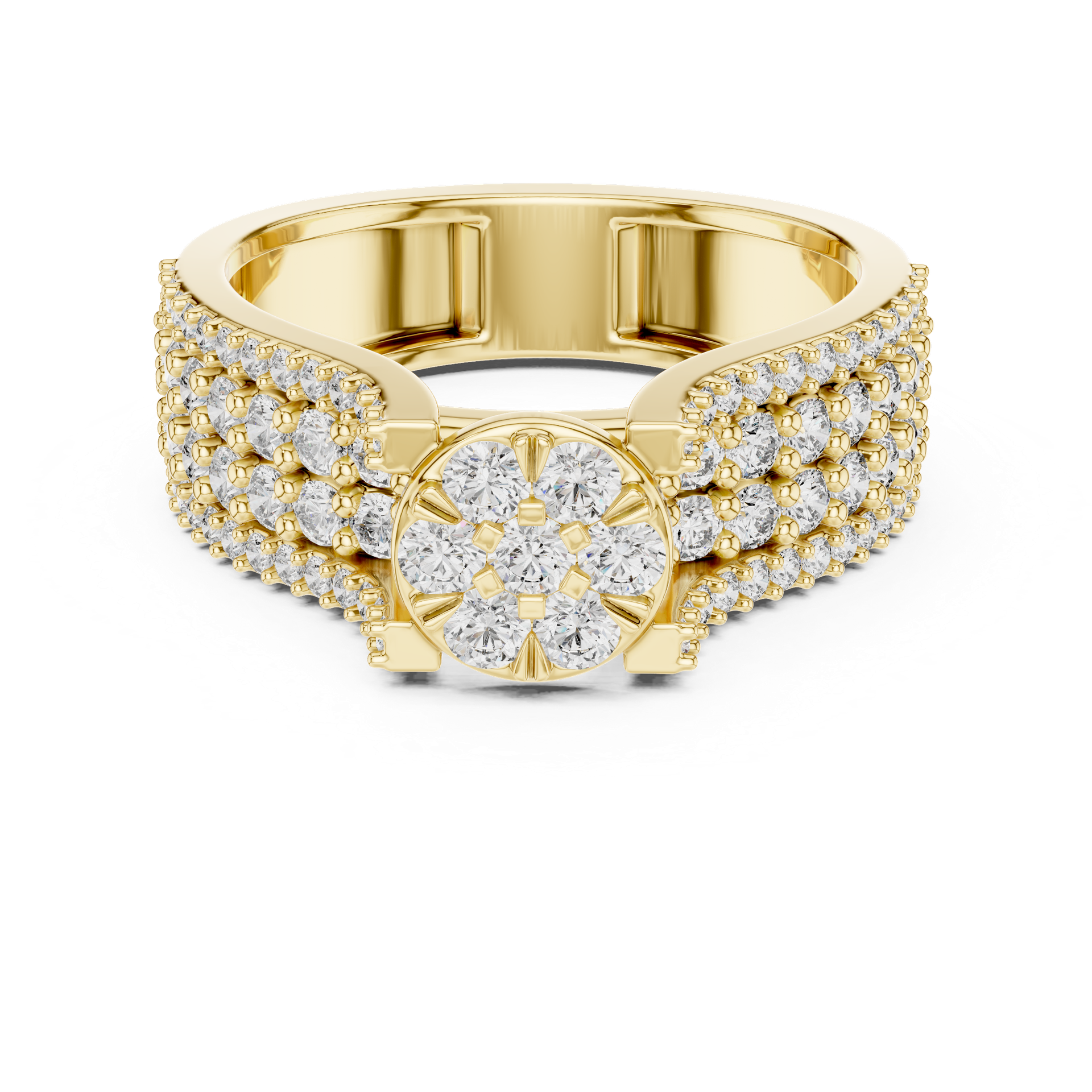 Diamond Floral Cluster Ring | Multi-Stone Diamond Statement Ring | Gold, Platinum & Silver | Fine Jewelry | THE DIAMOWN view 4