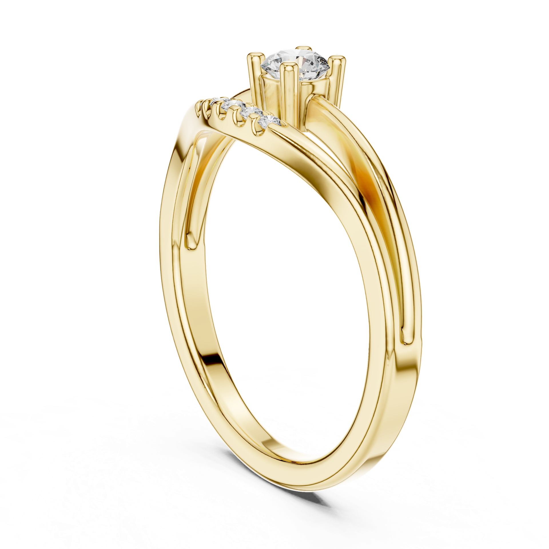 Diamond Solitaire Ring with Accent Diamonds | THE DIAMOWN