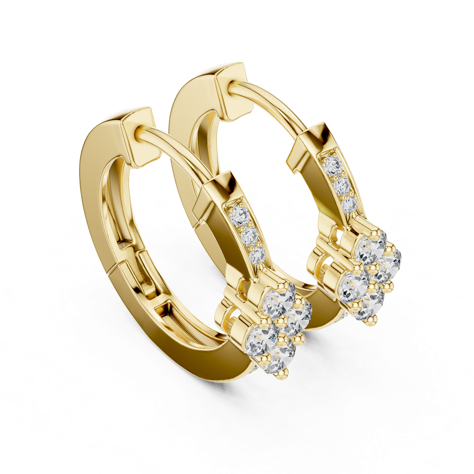Floral Drop Diamond Earrings – Premium Gold, Silver & Platinum view 3
