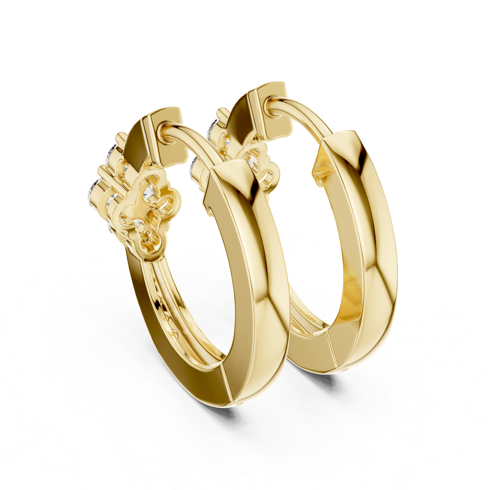 Floral Drop Diamond Earrings – Premium Gold, Silver & Platinum view 5