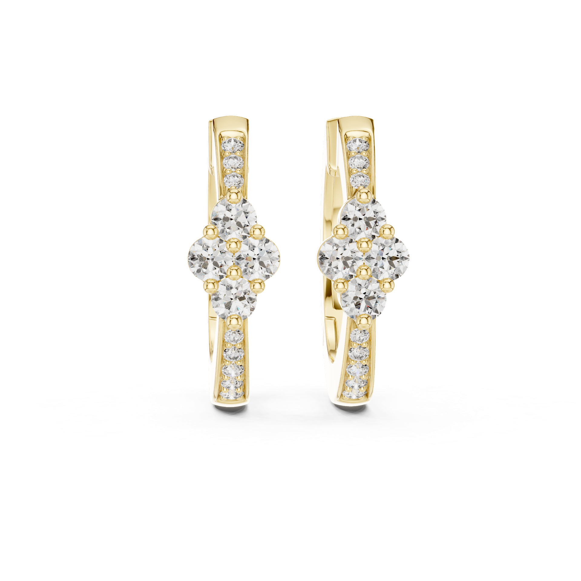 Floral Drop Diamond Earrings – Premium Gold, Silver & Platinum view 4