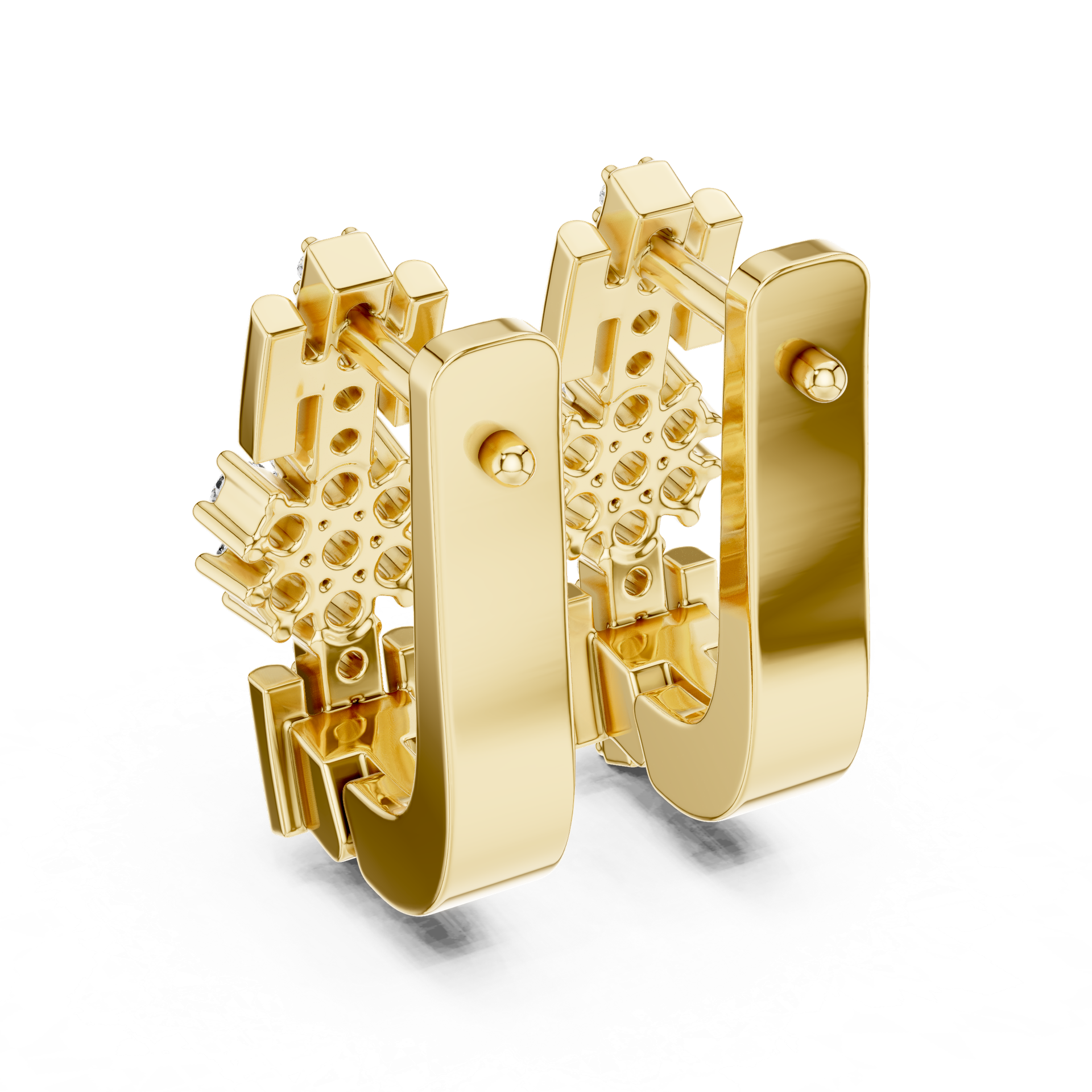 Diamond Floral Cluster Huggie Earrings | Gold, Platinum & Silver | Fine Jewelry | THE DIAMOWN view 4