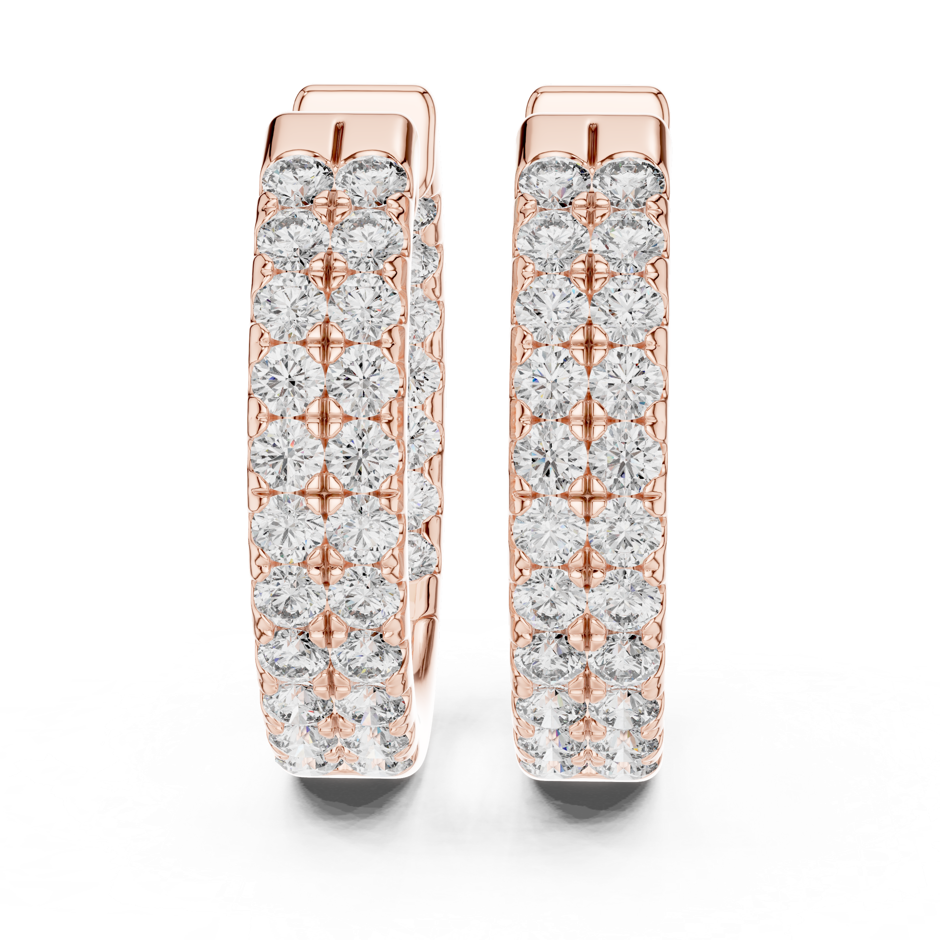 Diamond Huggie Hoop Earrings | Pavé Diamond Earrings | Gold, Platinum & Silver | Fine Jewelry | THE DIAMOWN view 4