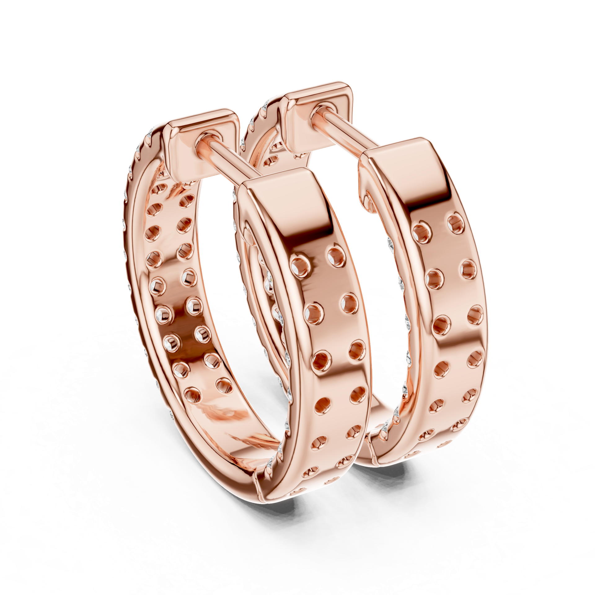 Diamond Huggie Hoop Earrings | Pavé Diamond Earrings | Gold, Platinum & Silver | Fine Jewelry | THE DIAMOWN view 6