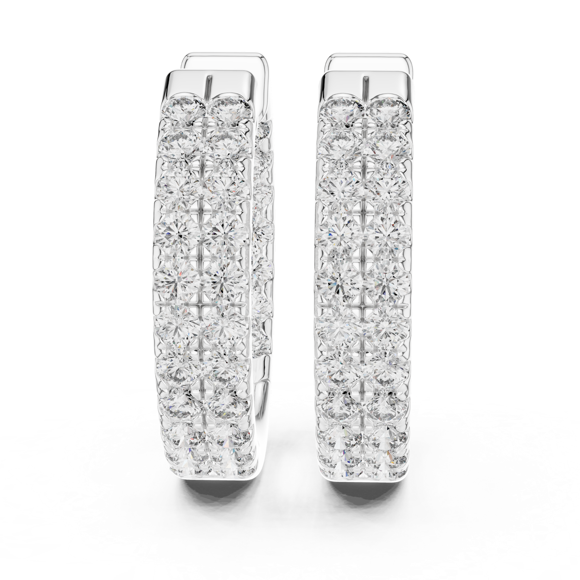 Diamond Huggie Hoop Earrings | Pavé Diamond Earrings | Gold, Platinum & Silver | Fine Jewelry | THE DIAMOWN view 2