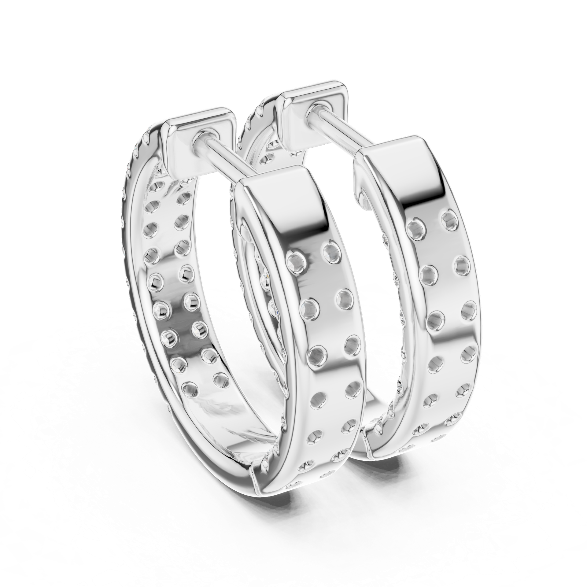 Diamond Huggie Hoop Earrings | Pavé Diamond Earrings | Gold, Platinum & Silver | Fine Jewelry | THE DIAMOWN view 8