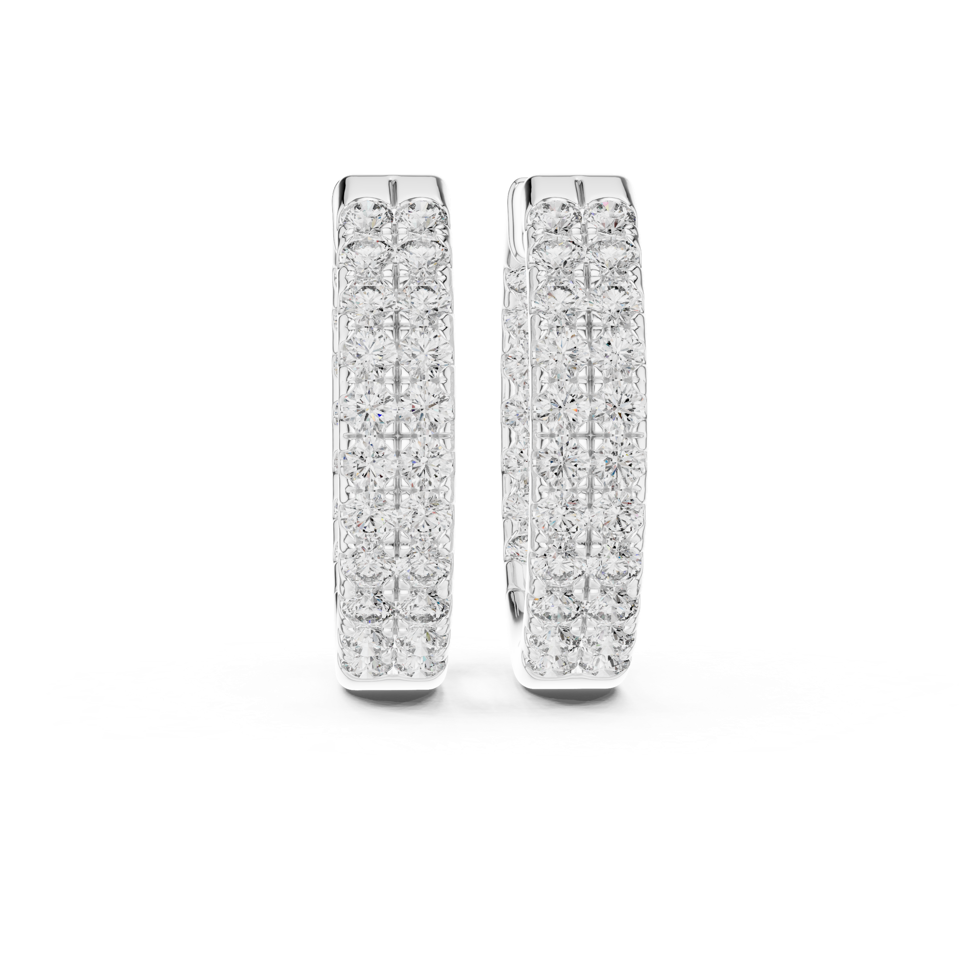 Diamond Huggie Hoop Earrings | Pavé Diamond Earrings | Gold, Platinum & Silver | Fine Jewelry | THE DIAMOWN view 7