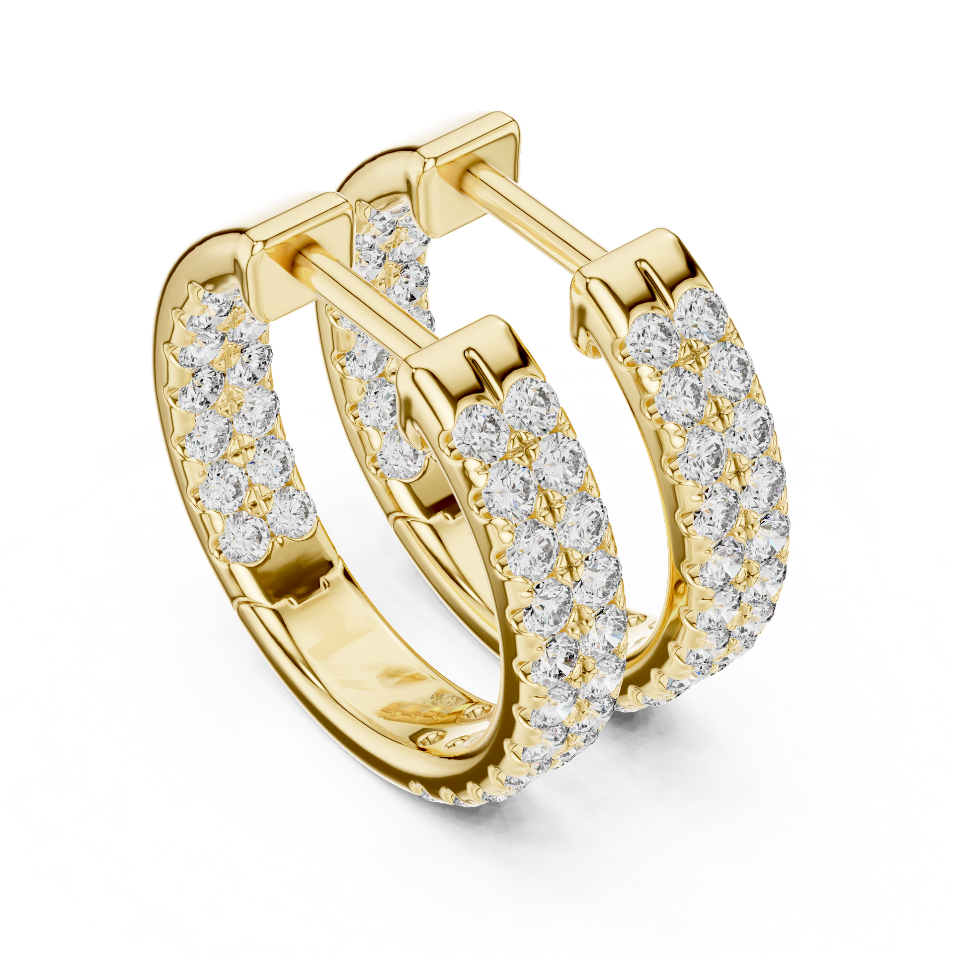 Diamond Huggie Hoop Earrings | Pavé Diamond Earrings | Gold, Platinum & Silver | Fine Jewelry | THE DIAMOWN view 11