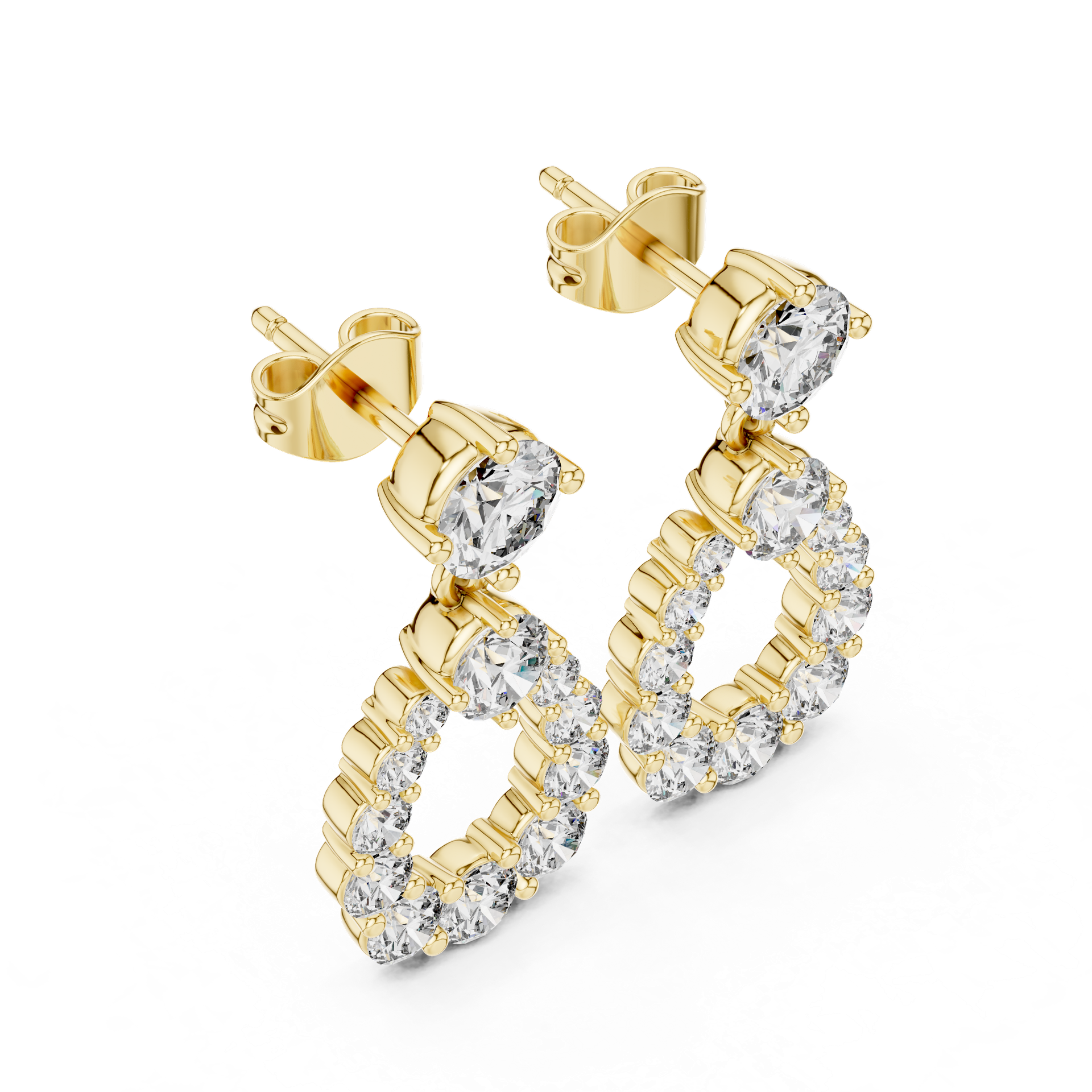 Diamond Teardrop Drop Earrings | Gold, Platinum & Silver | Fine Jewelry | THE DIAMOWN view 2