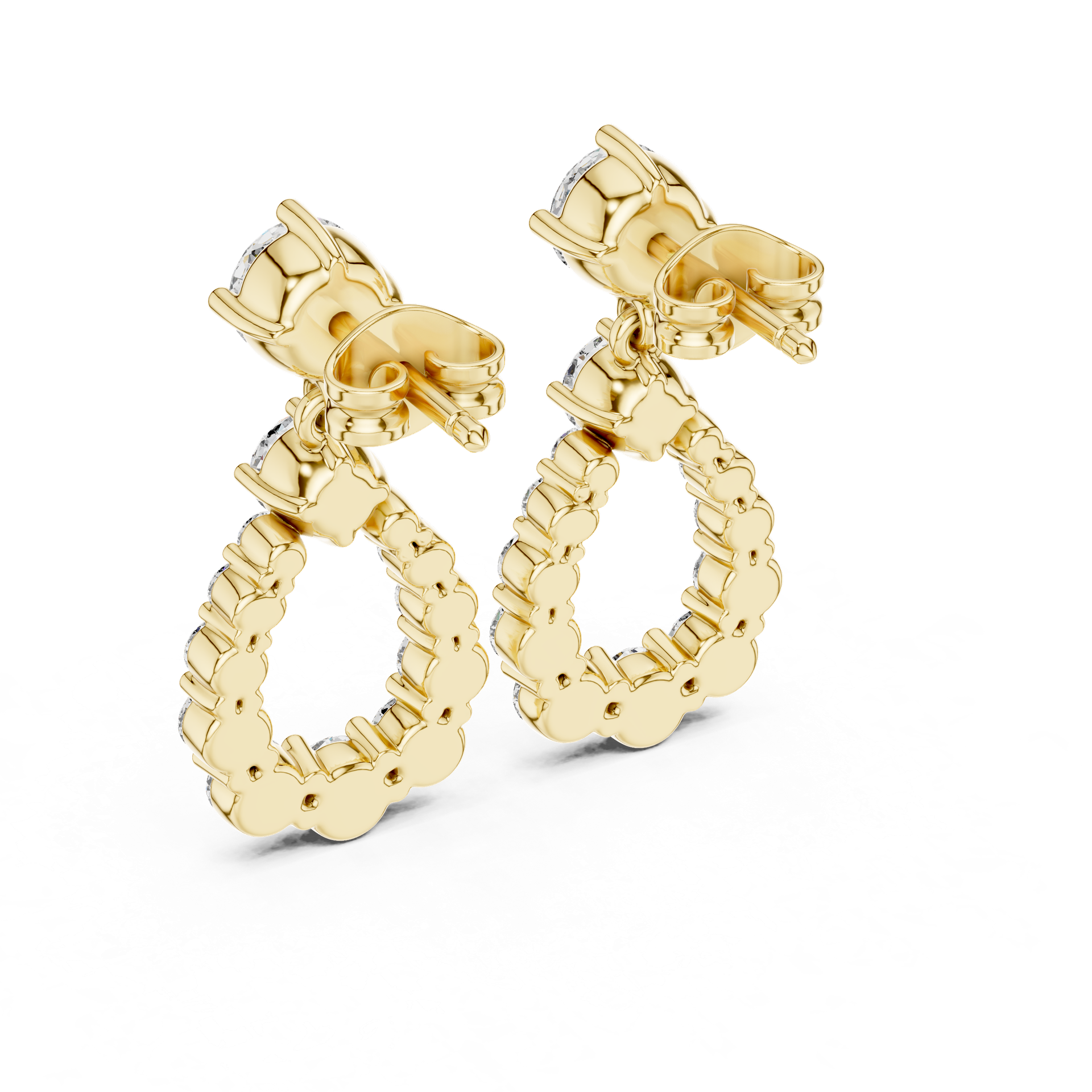 Diamond Teardrop Drop Earrings | Gold, Platinum & Silver | Fine Jewelry | THE DIAMOWN view 3