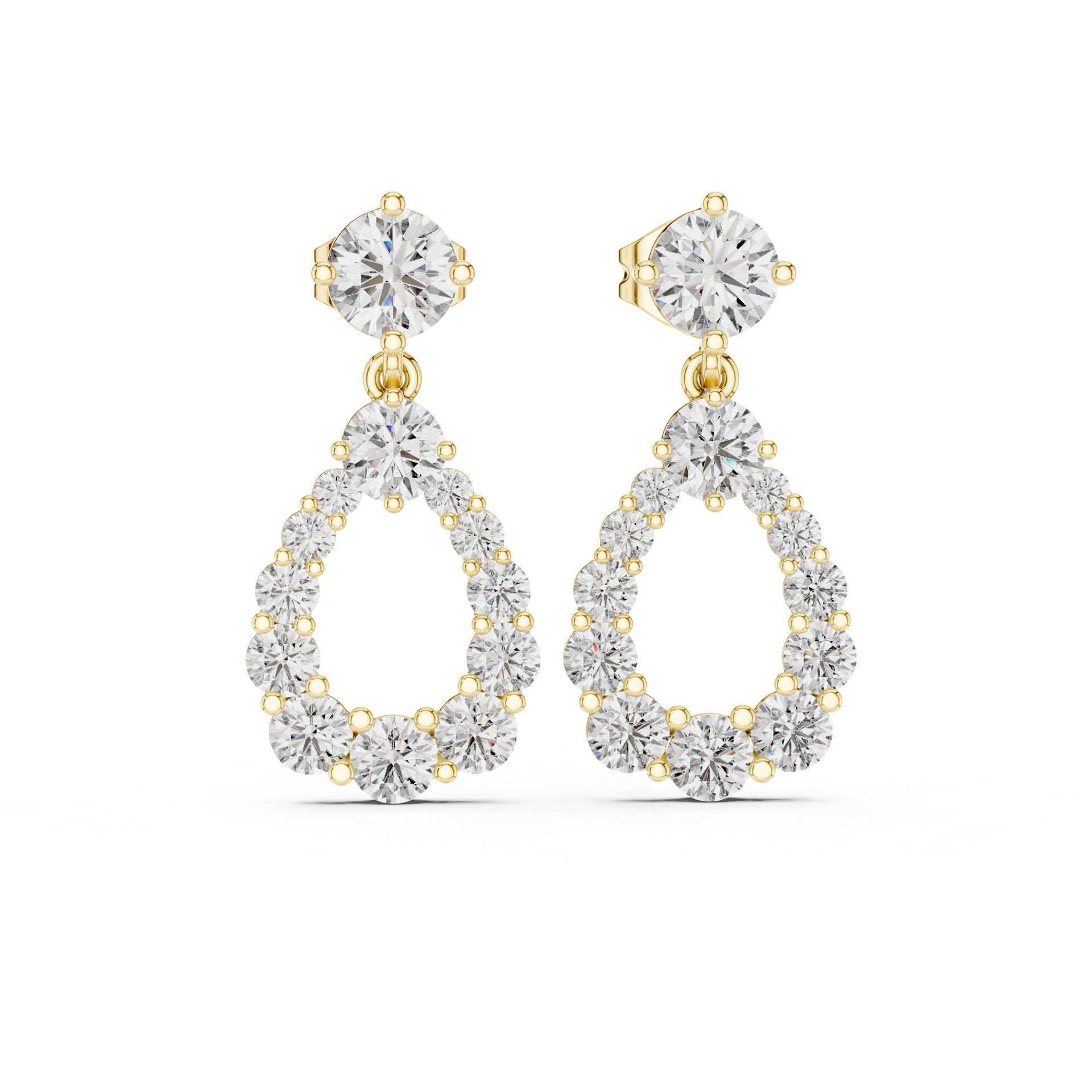 Diamond Teardrop Drop Earrings | Gold, Platinum & Silver | Fine Jewelry | THE DIAMOWN view 4
