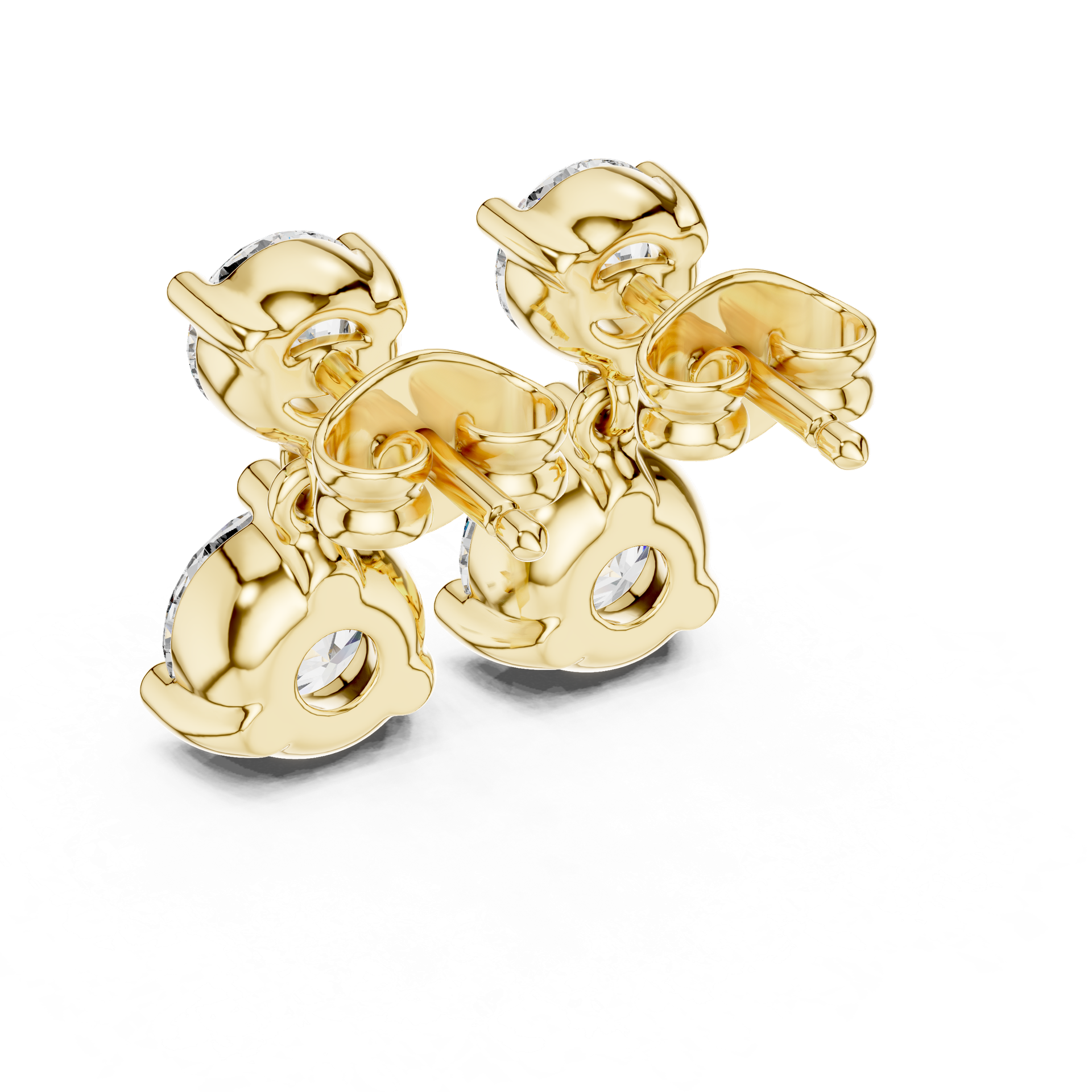 Diamond Drop Earrings | Round Diamond Dangle Earrings | Gold, Platinum & Silver | Fine Jewelry | THE DIAMOWN view 3