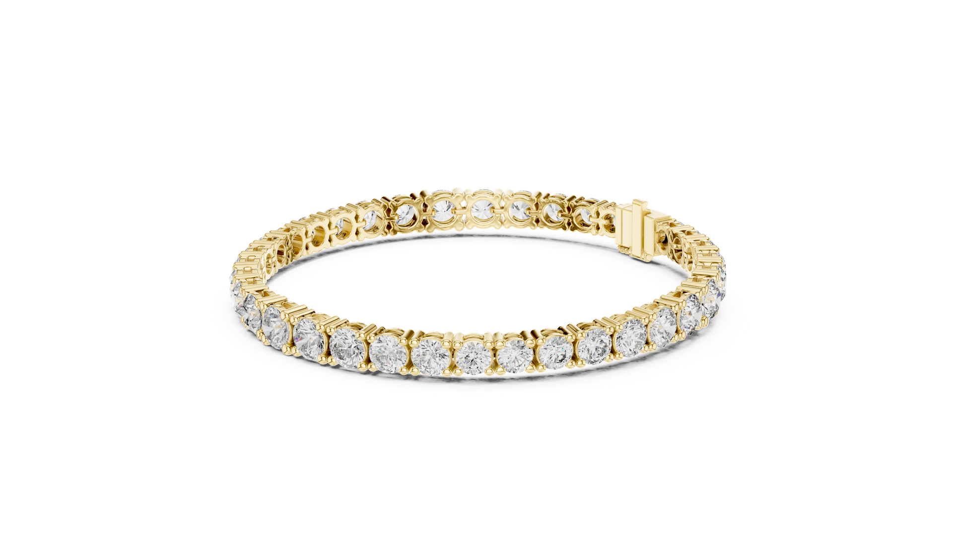 Round‑Cut Diamond Tennis Bracelet | Classic Gold Diamond Line Bracelet | Fine Luxury Jewelry | THE DIAMOWN view 2