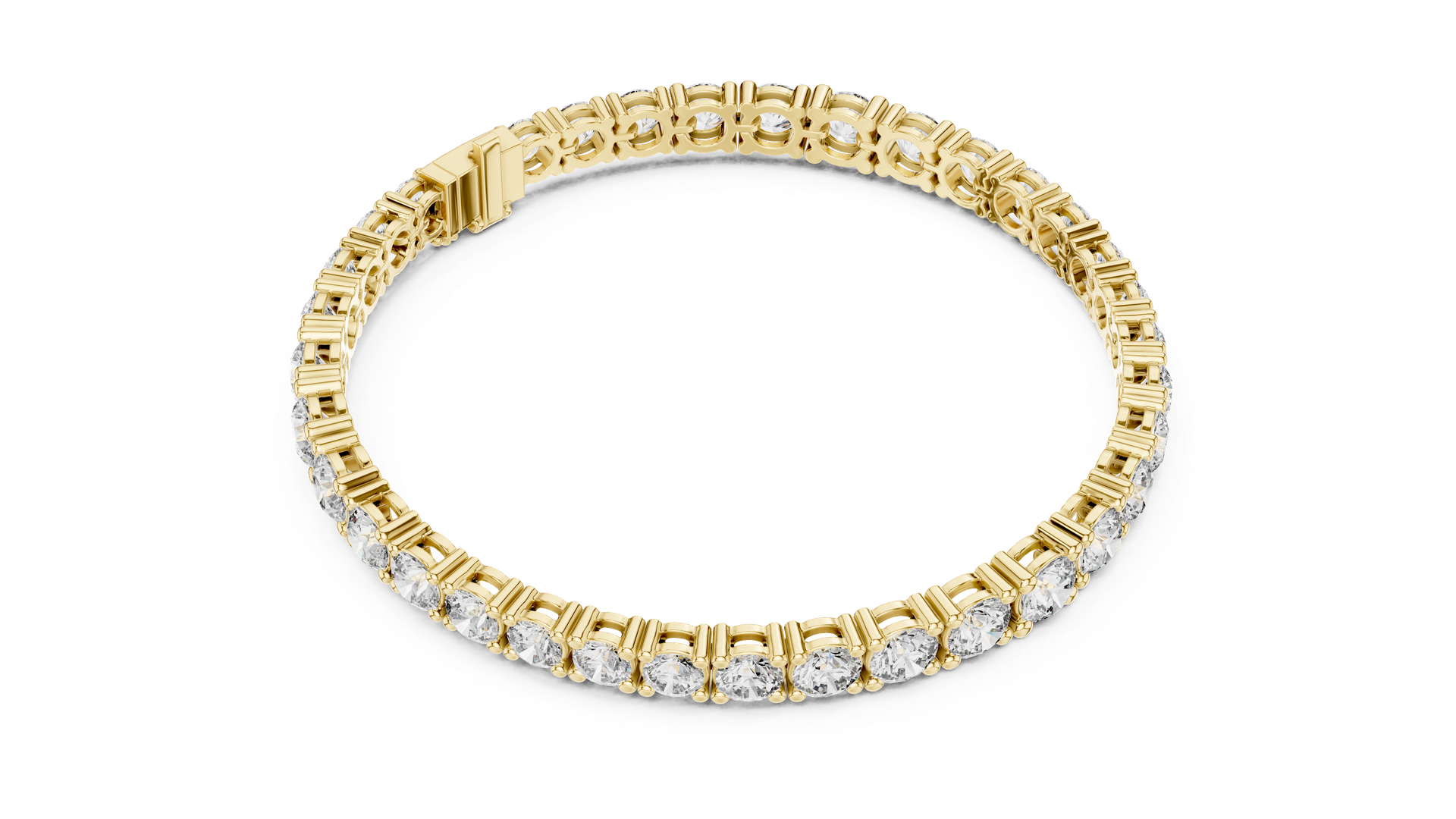 Round‑Cut Diamond Tennis Bracelet | Classic Gold Diamond Line Bracelet | Fine Luxury Jewelry | THE DIAMOWN view 4