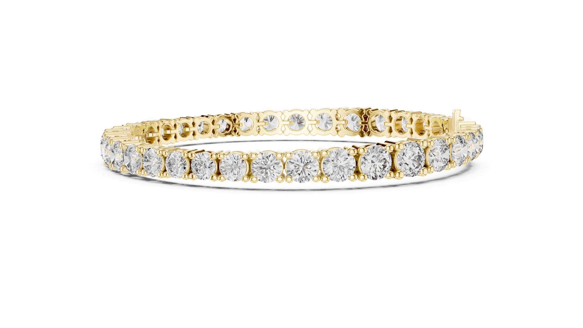 Round‑Cut Diamond Tennis Bracelet | Classic Gold Diamond Line Bracelet | Fine Luxury Jewelry | THE DIAMOWN view 3
