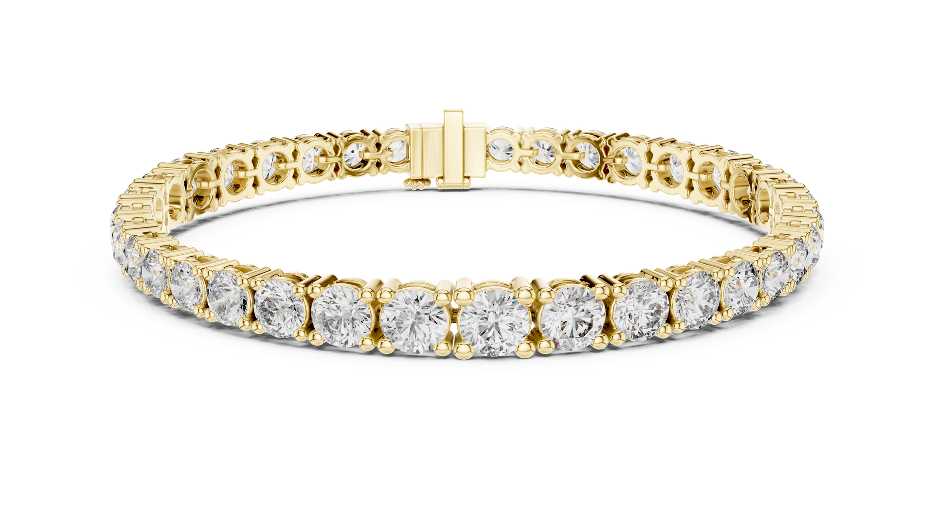 Round‑Cut Diamond Tennis Bracelet | Classic Gold Diamond Line Bracelet | Fine Luxury Jewelry | THE DIAMOWN