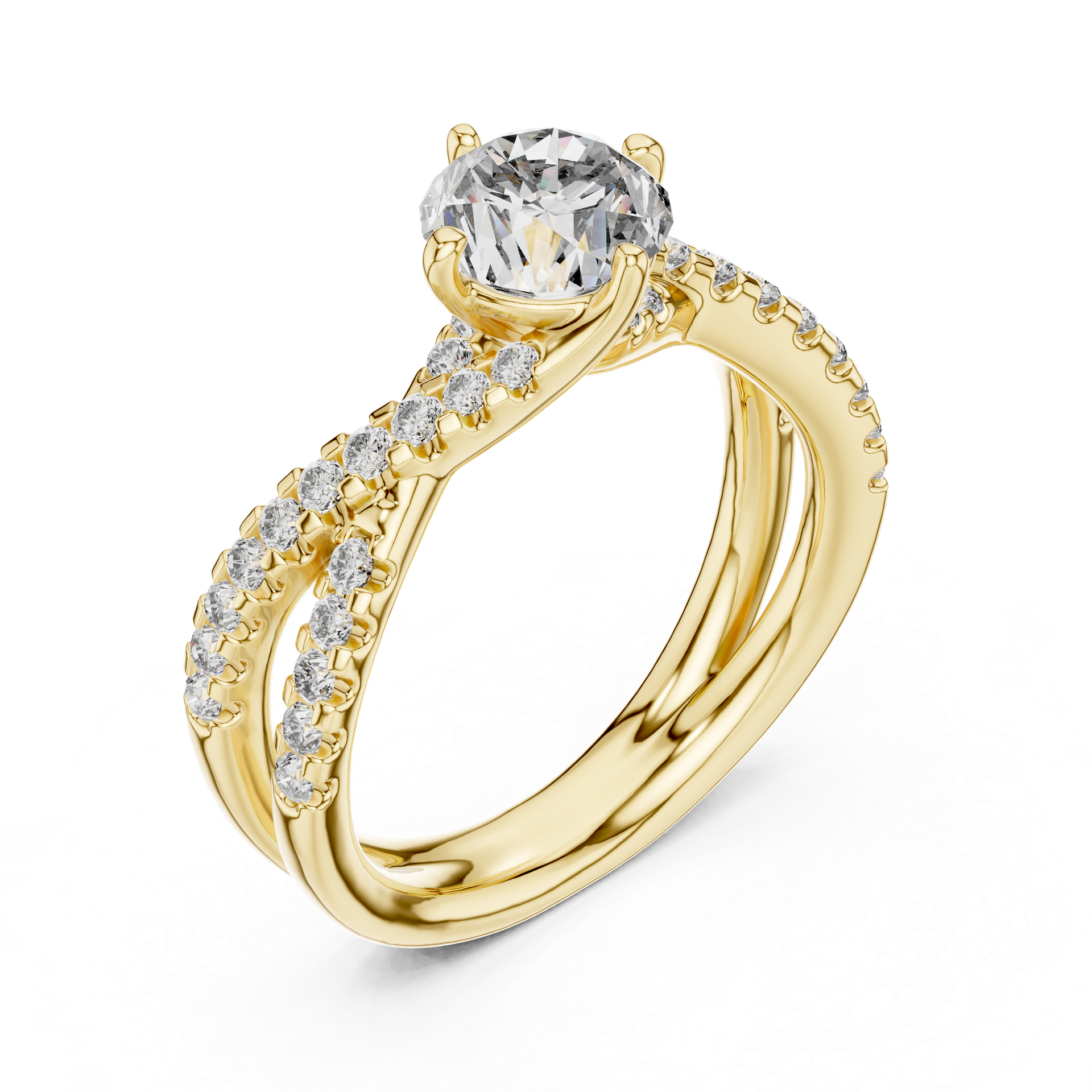Elegant Solitaire Diamond Engagement Ring view 2