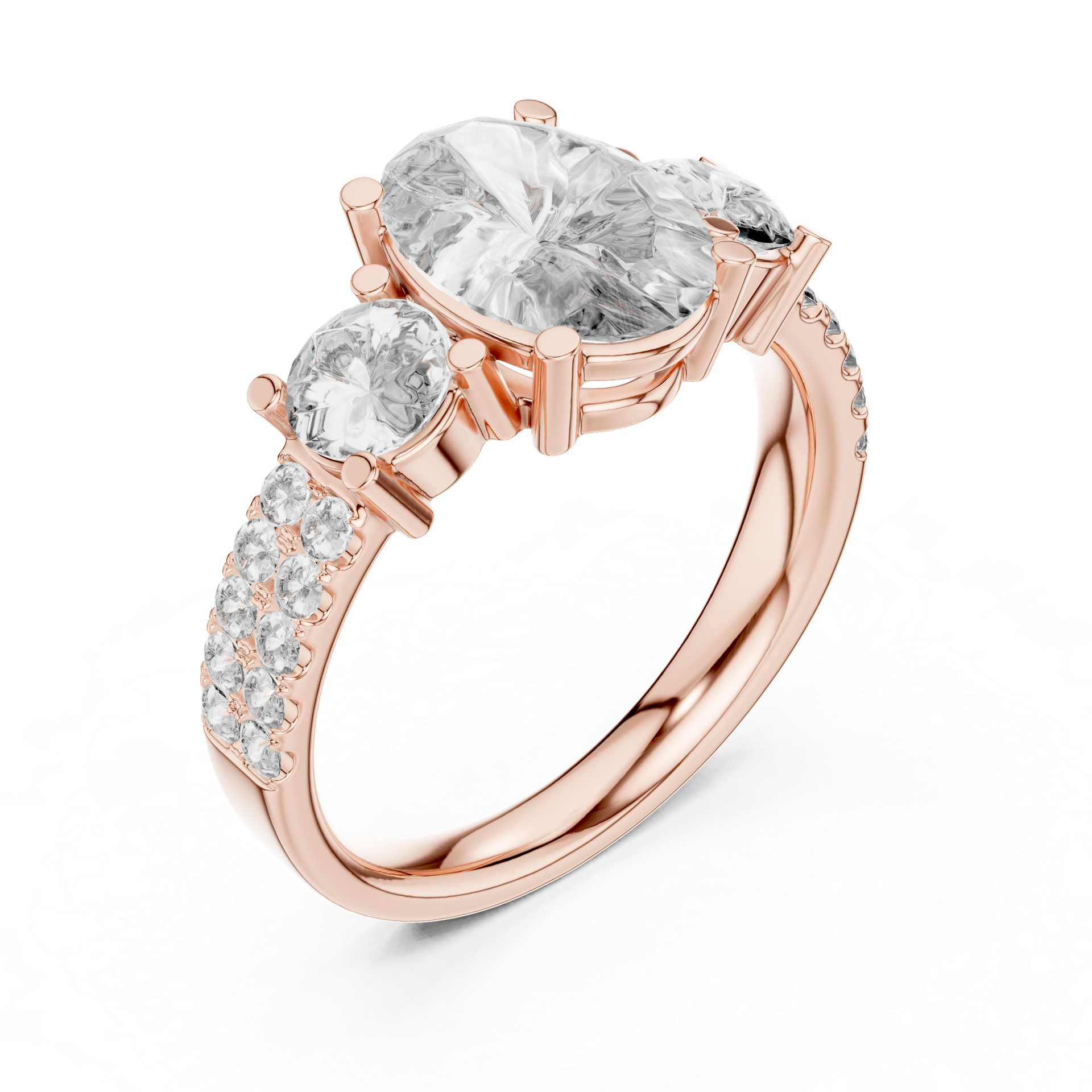 Oval Diamond Engagement Ring with 2.00 CT Center | Gold, Silver & Platinum | THE DIAMOWN view 4