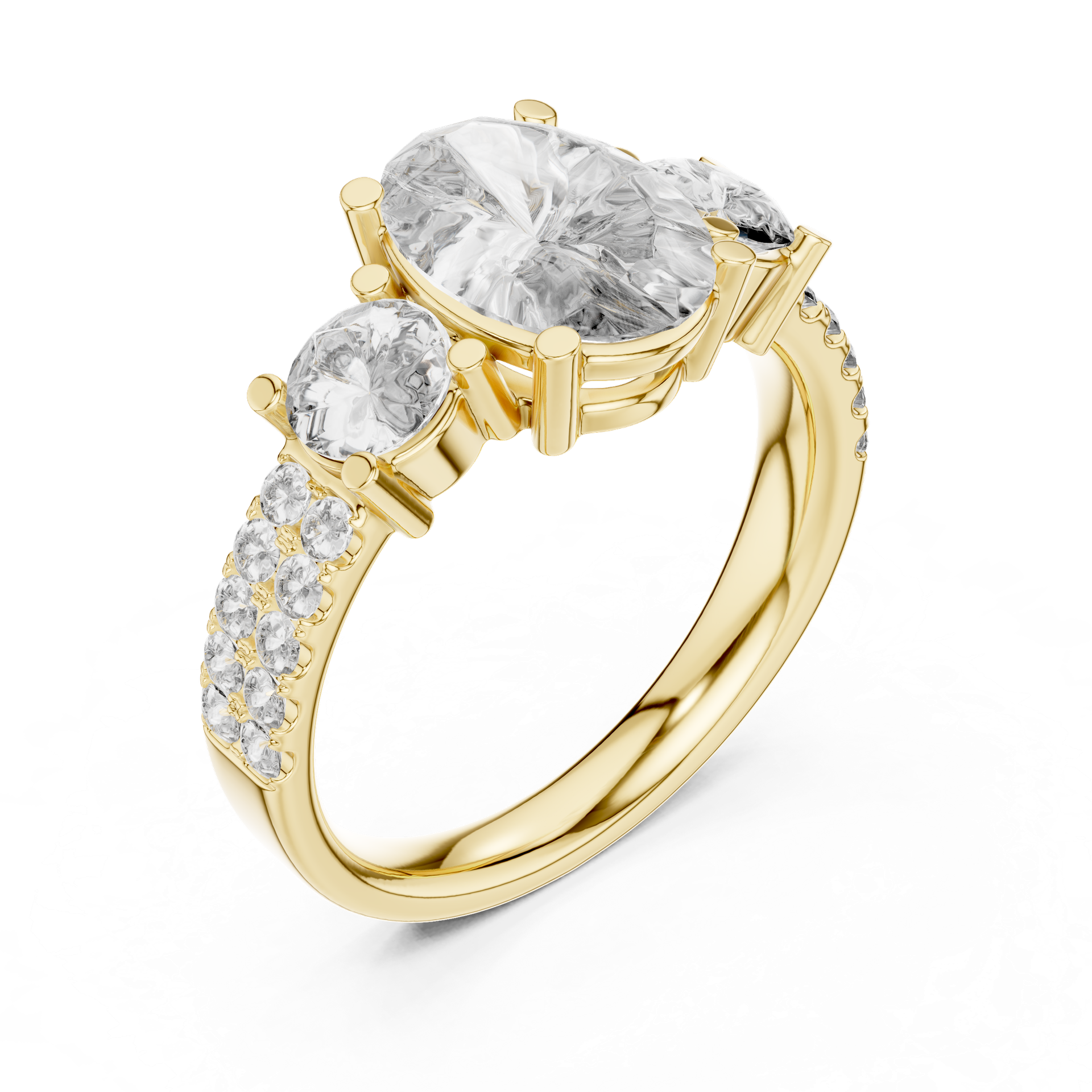 Oval Diamond Engagement Ring with 2.00 CT Center | Gold, Silver & Platinum | THE DIAMOWN view 2