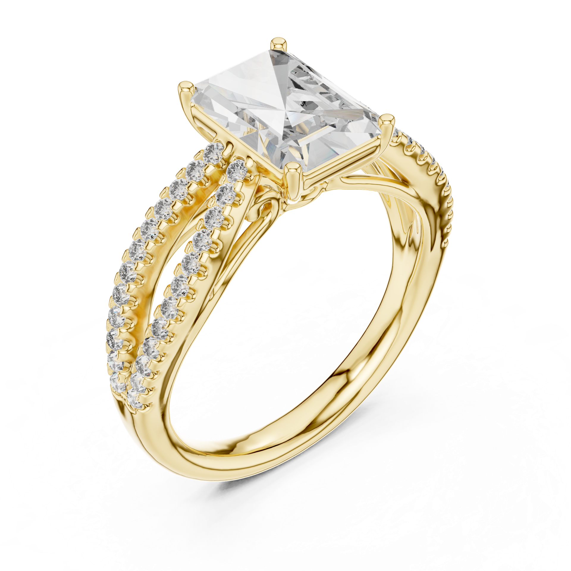 Radiant Cut Diamond Engagement Ring with 2 CT Center | Gold, Silver & Platinum | THE DIAMOWN view 3