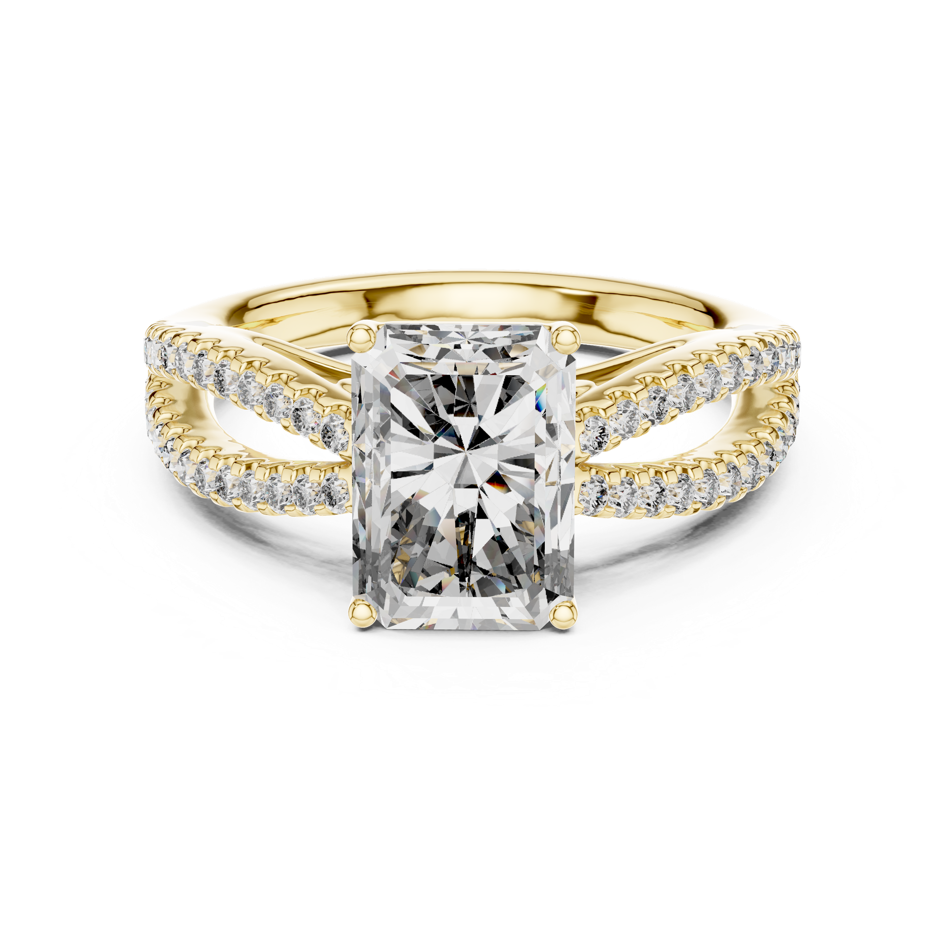 Radiant Cut Diamond Engagement Ring with 2 CT Center | Gold, Silver & Platinum | THE DIAMOWN view 4