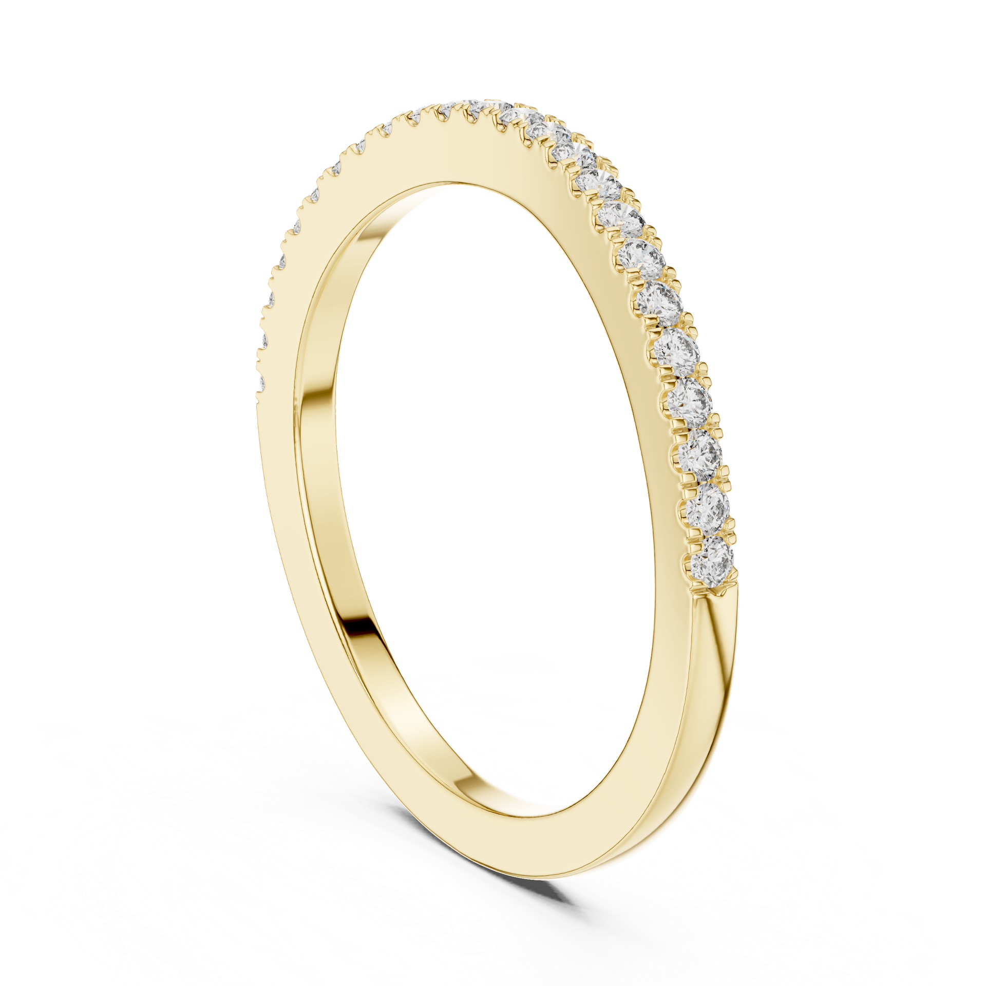 Half Eternity Band Ring in Gold, Silver & Platinum