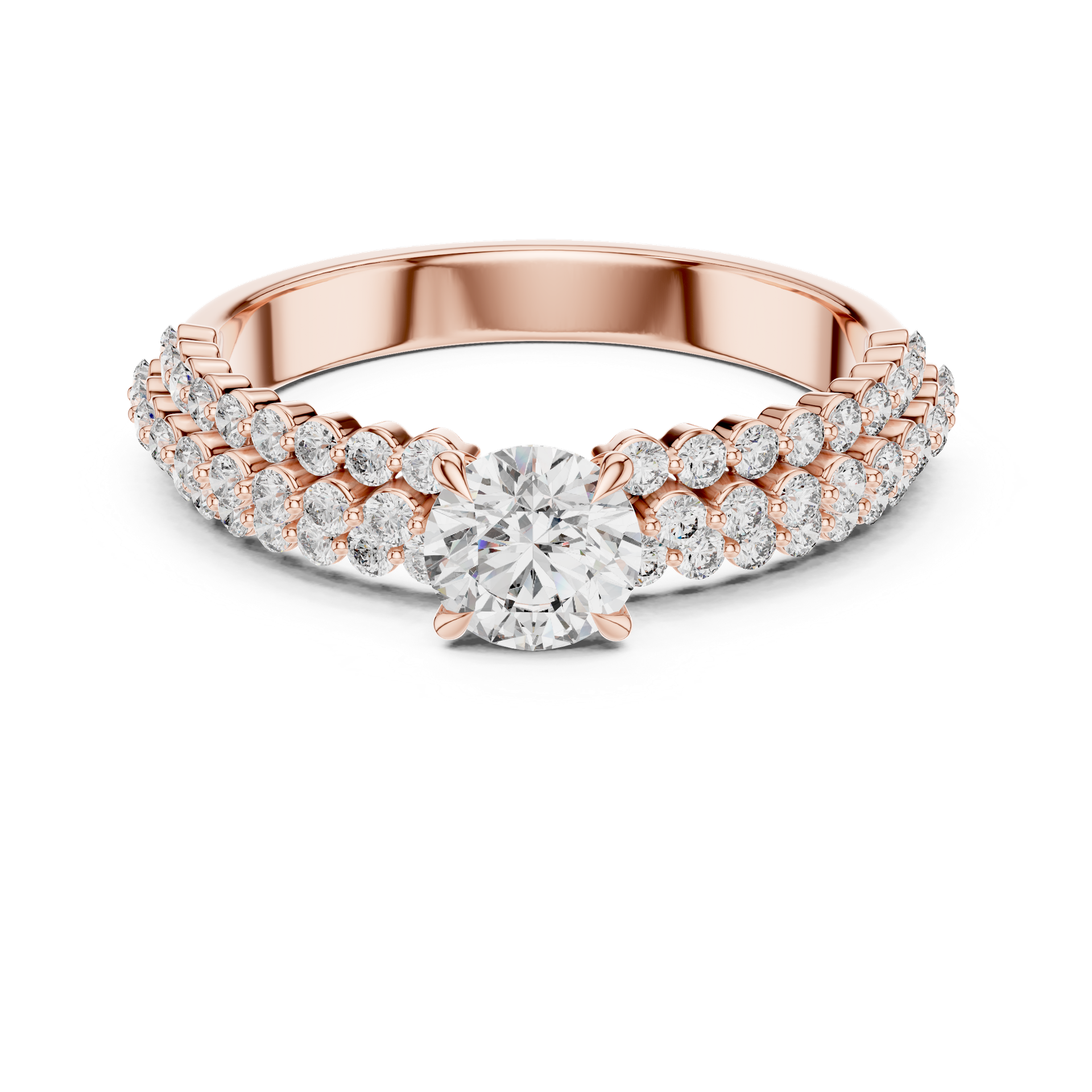 Twisted Diamond Engagement Ring in Gold, Silver & Platinum view 4