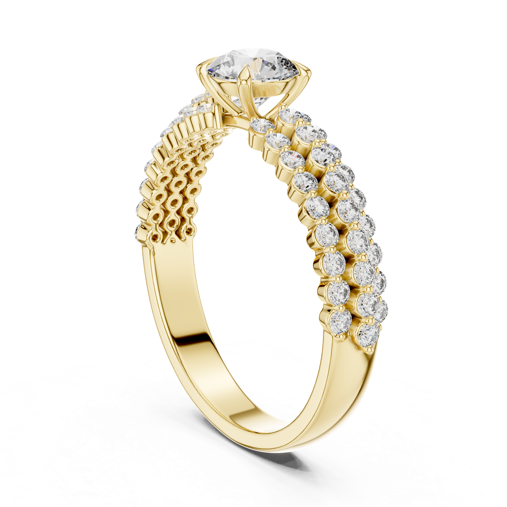 Twisted Diamond Engagement Ring in Gold, Silver & Platinum