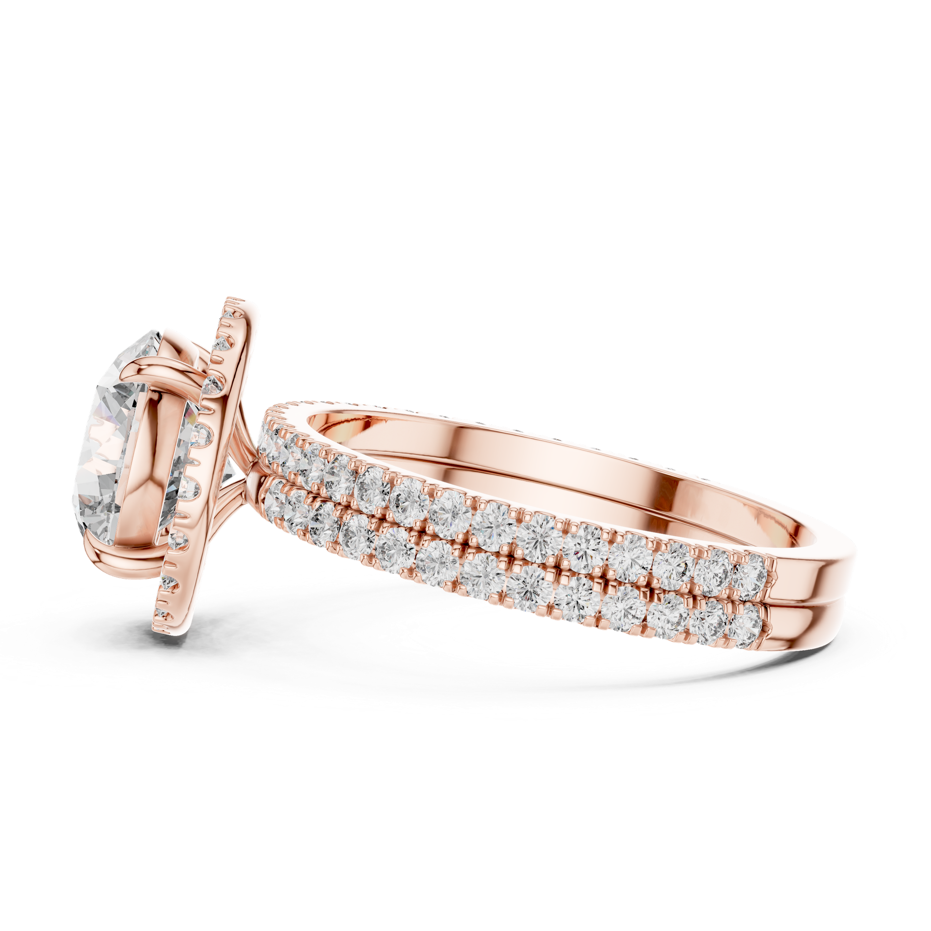 Halo Diamond Engagement Ring in Gold, Silver & Platinum