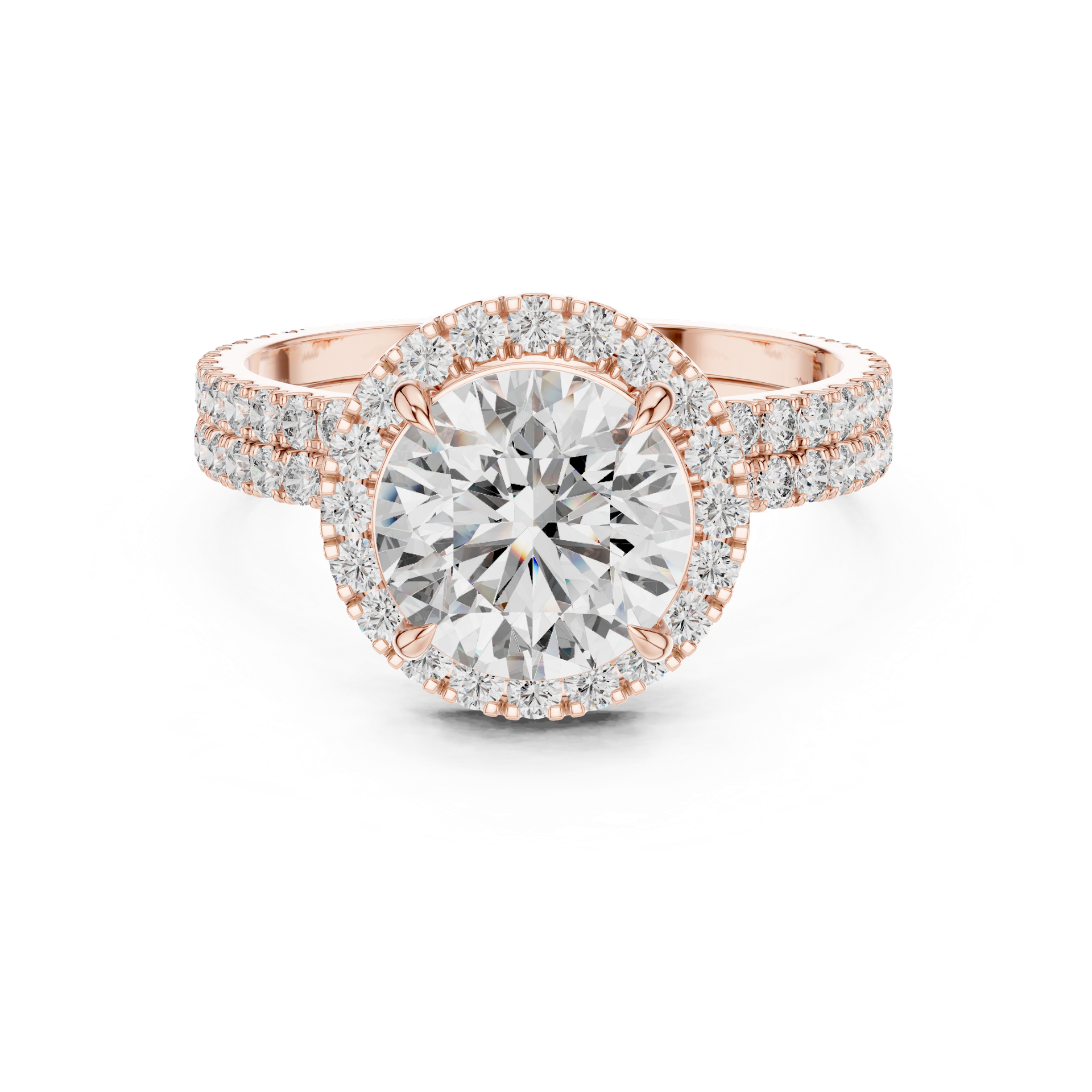 Halo Diamond Engagement Ring in Gold, Silver & Platinum view 2