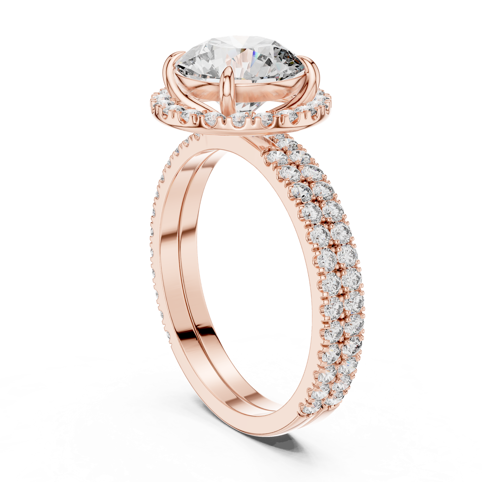 Halo Diamond Engagement Ring in Gold, Silver & Platinum view 4