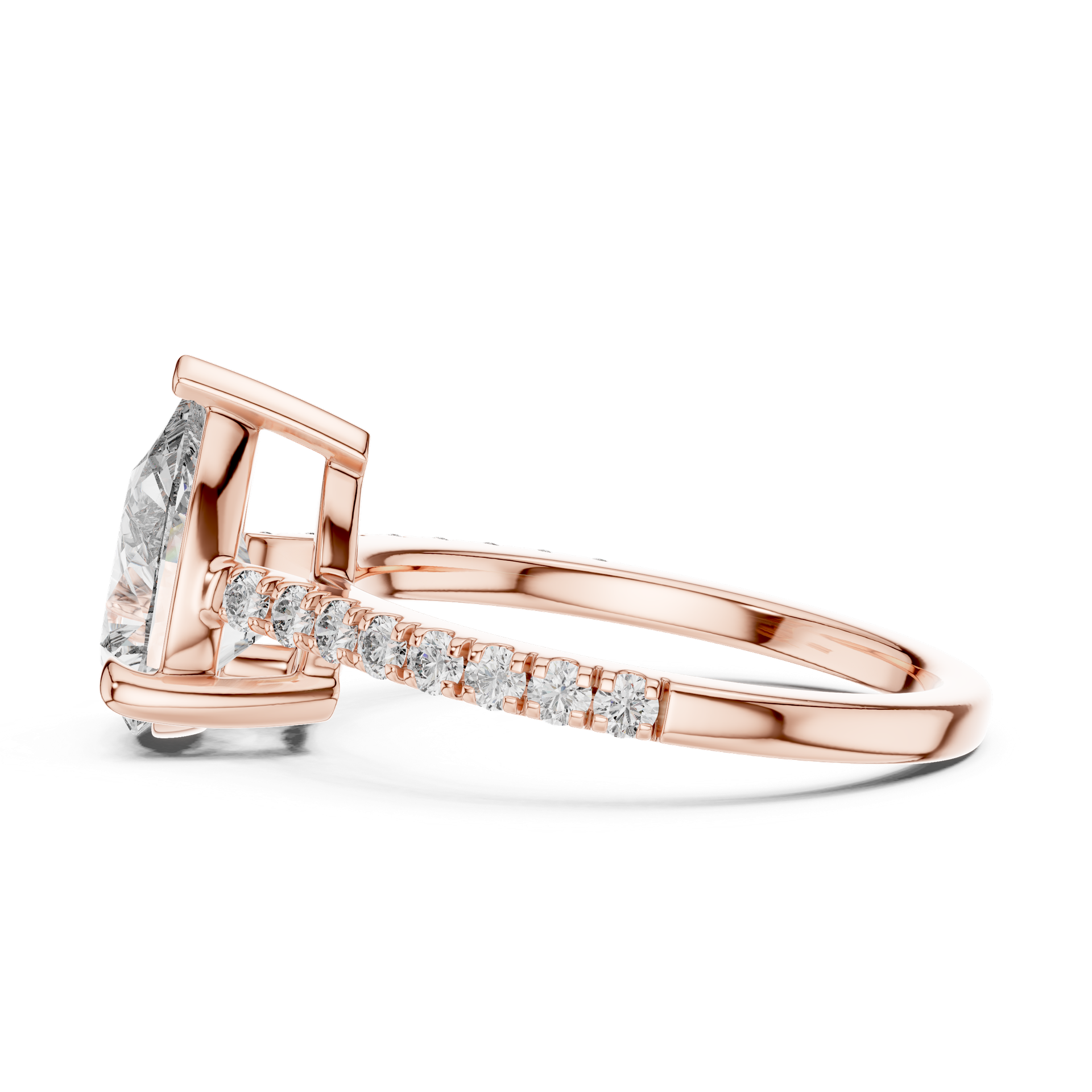 Pear Shape Halo Diamond Ring